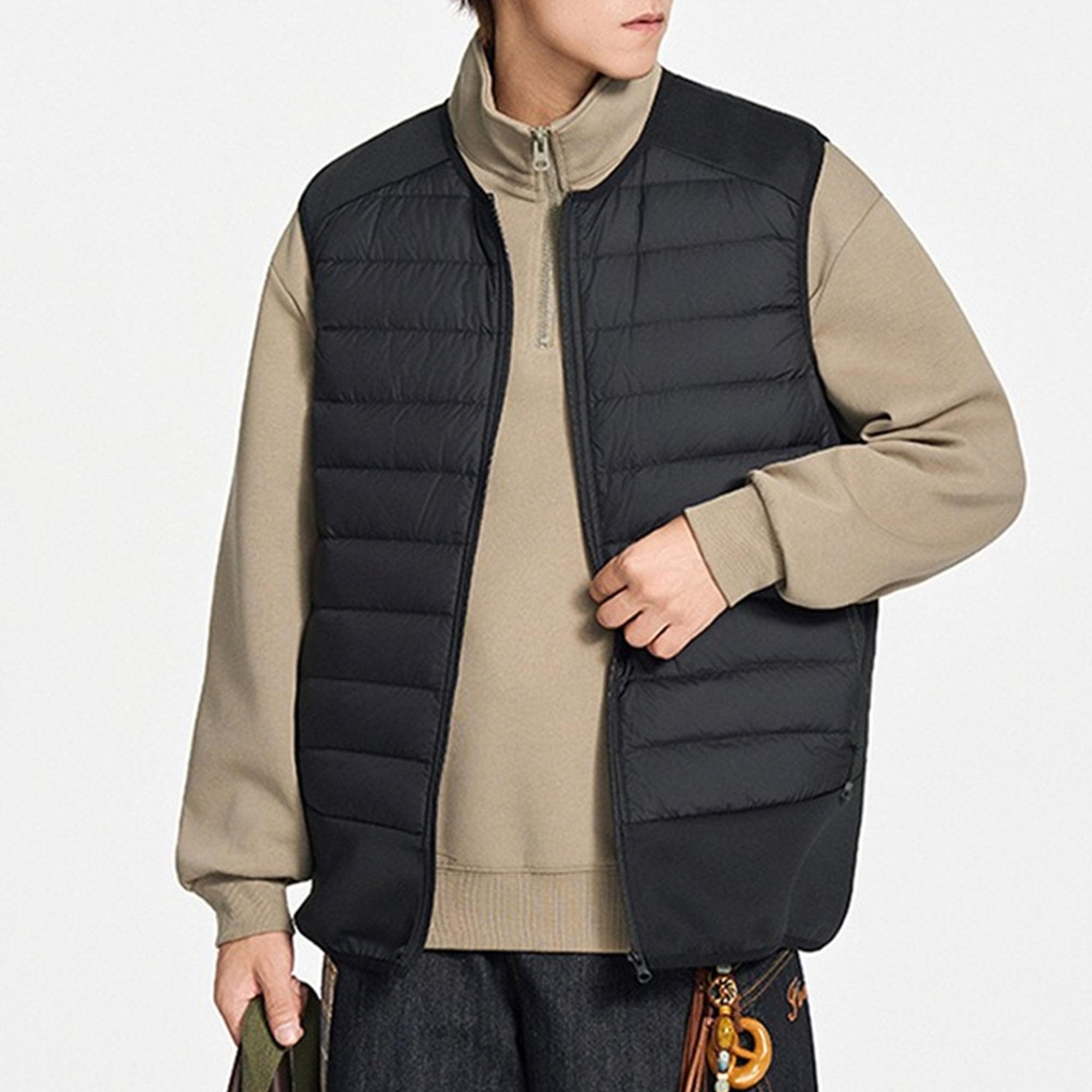 Piumino da uomo leggero antivento invernale primavera caldo versatile piumino gilet da esterno giacca senza maniche con cerniera