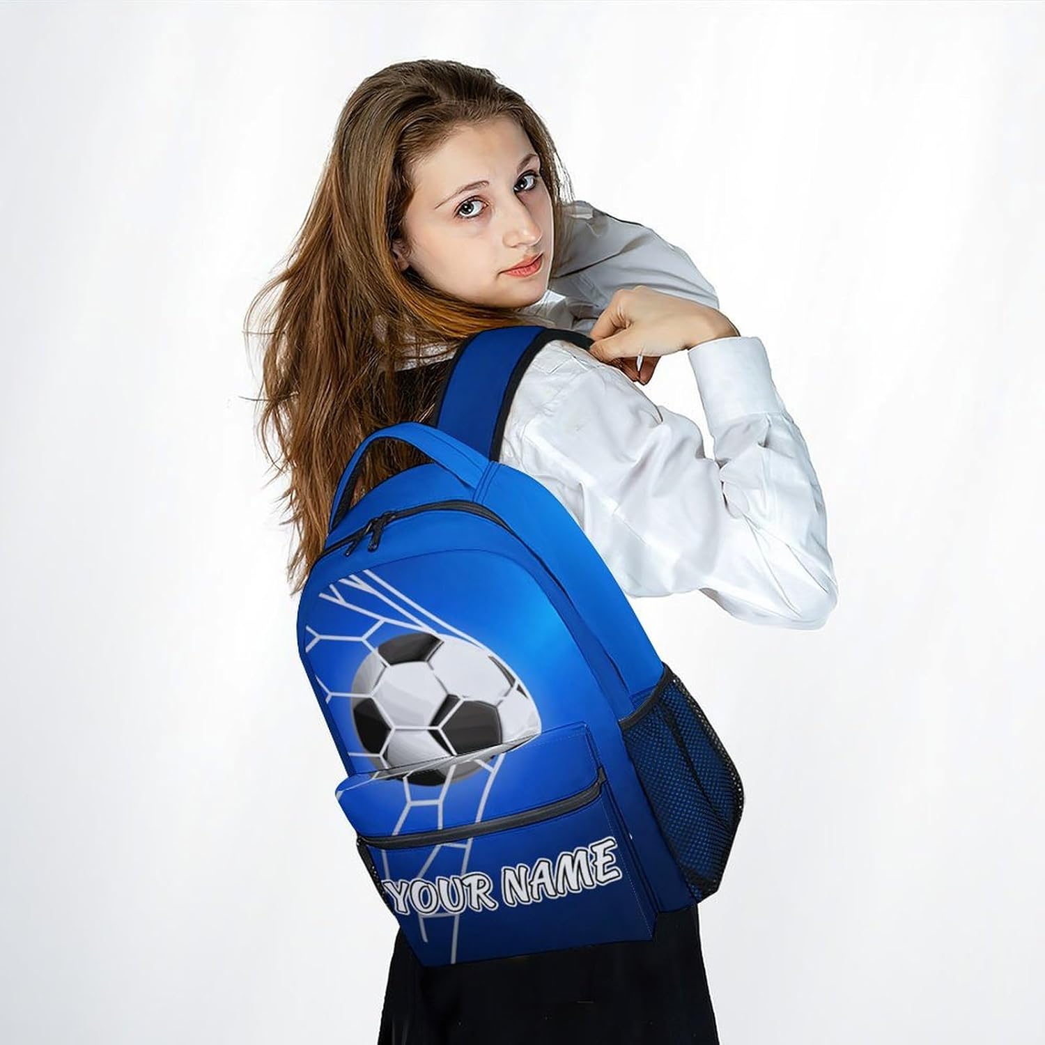 COZYAURA Personalized Backpack - 17 Inch Cool Soccer Bookbag for Kids, Boys & Girls - Sports Theme School Bag for Elementary, Middle School - Image 5