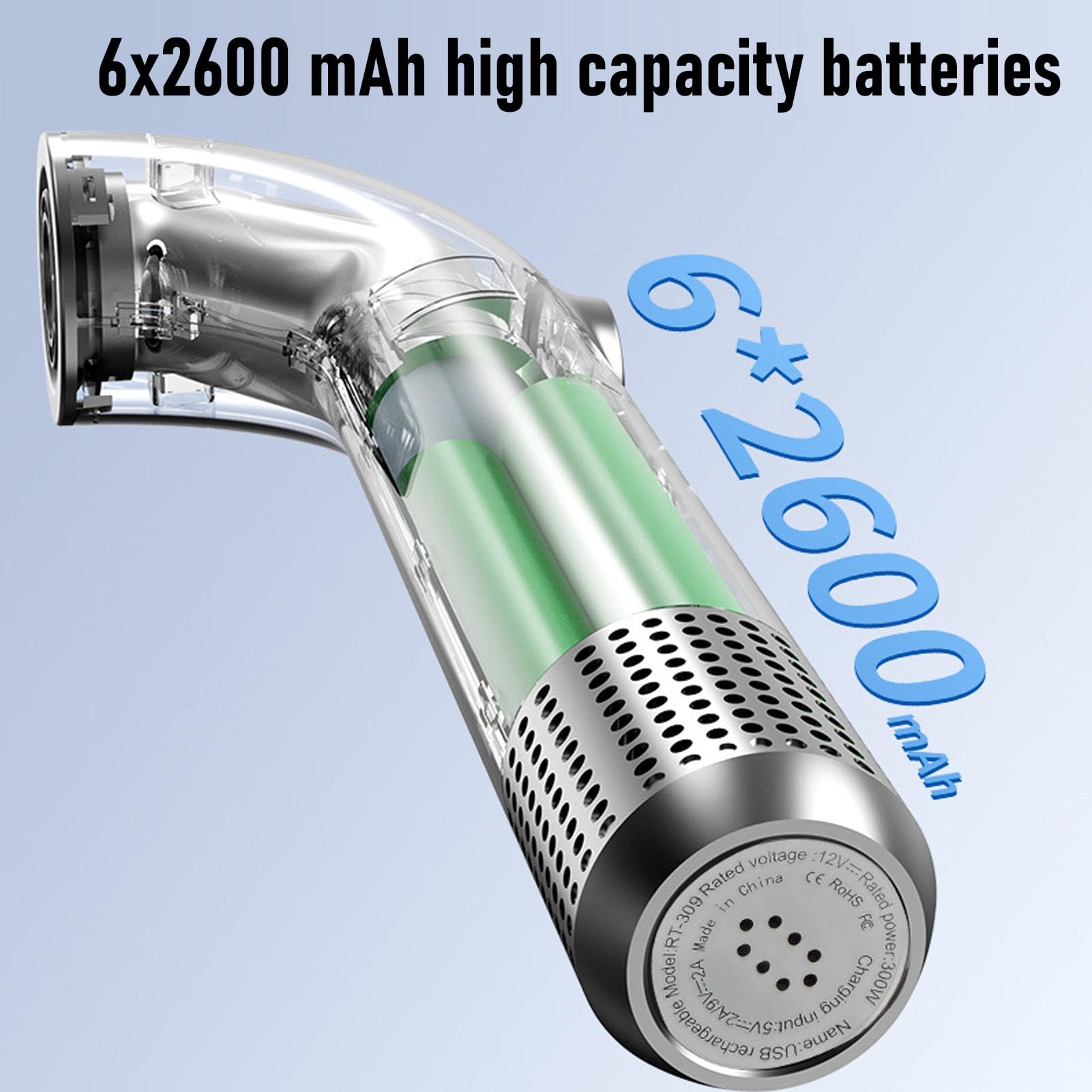 Qcwwy Secador de Pelo Secador de Pelo Inalámbrico de 300 W de Recargable Envoltura de Rizado de Aire para Viajes Escuela Electrodomésticos (WHITE)