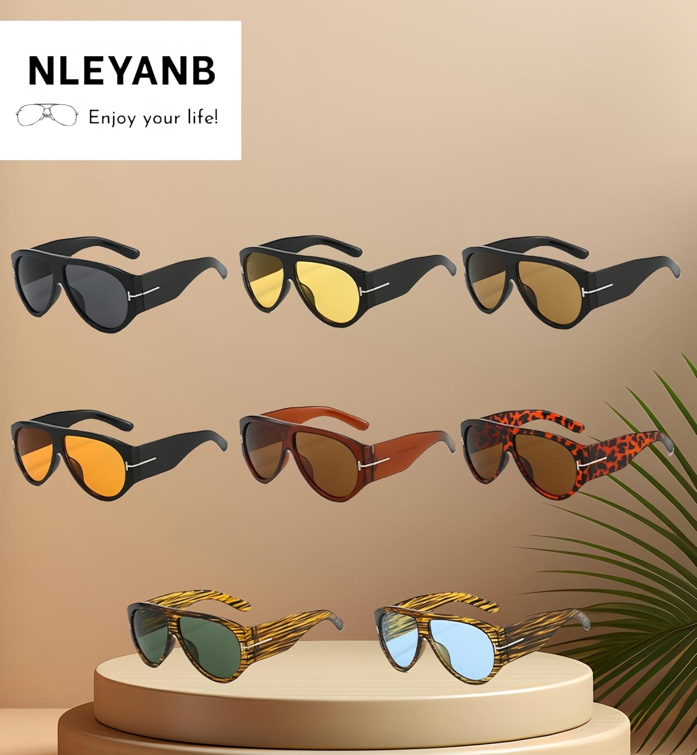 NLEYANB 3-Pack Oversized Aviator Sunglasses, Retro Frame UV400 Protection Unisex (Women & Men) Bulk Party Accessories - Image 2