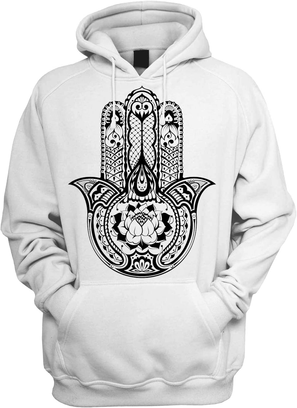 Tribal T-Shirts Tribal Hamsa Hand of Fatima Tattoo Men's Pouch Pocket Hoodie Hooded Sweatshirt