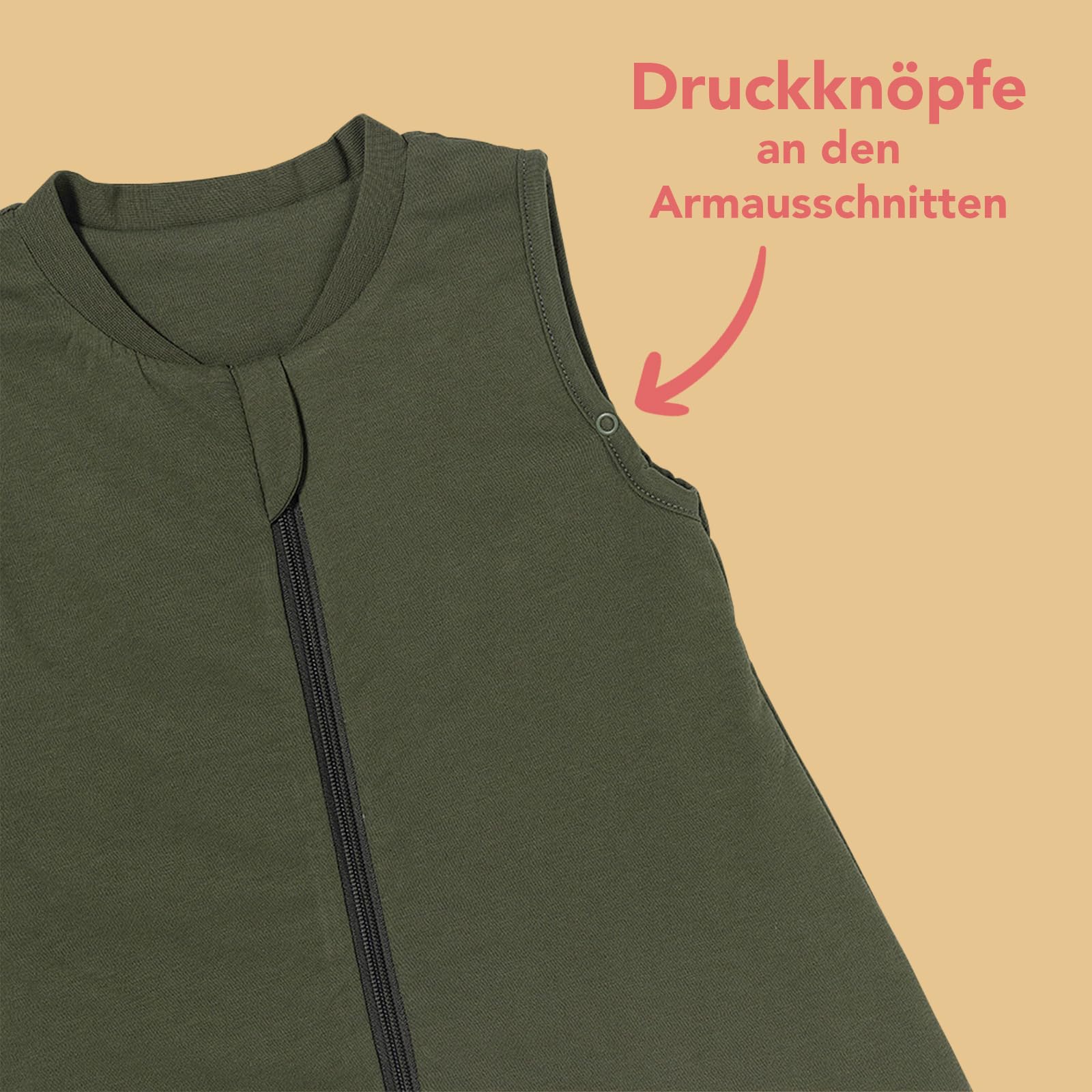 schlummersack Baby Kinder Schlafsack Ganzjahr 90cm Olive | mit Füßen, gefüttert, Ganzjahresschlafsack, 2.5 Tog