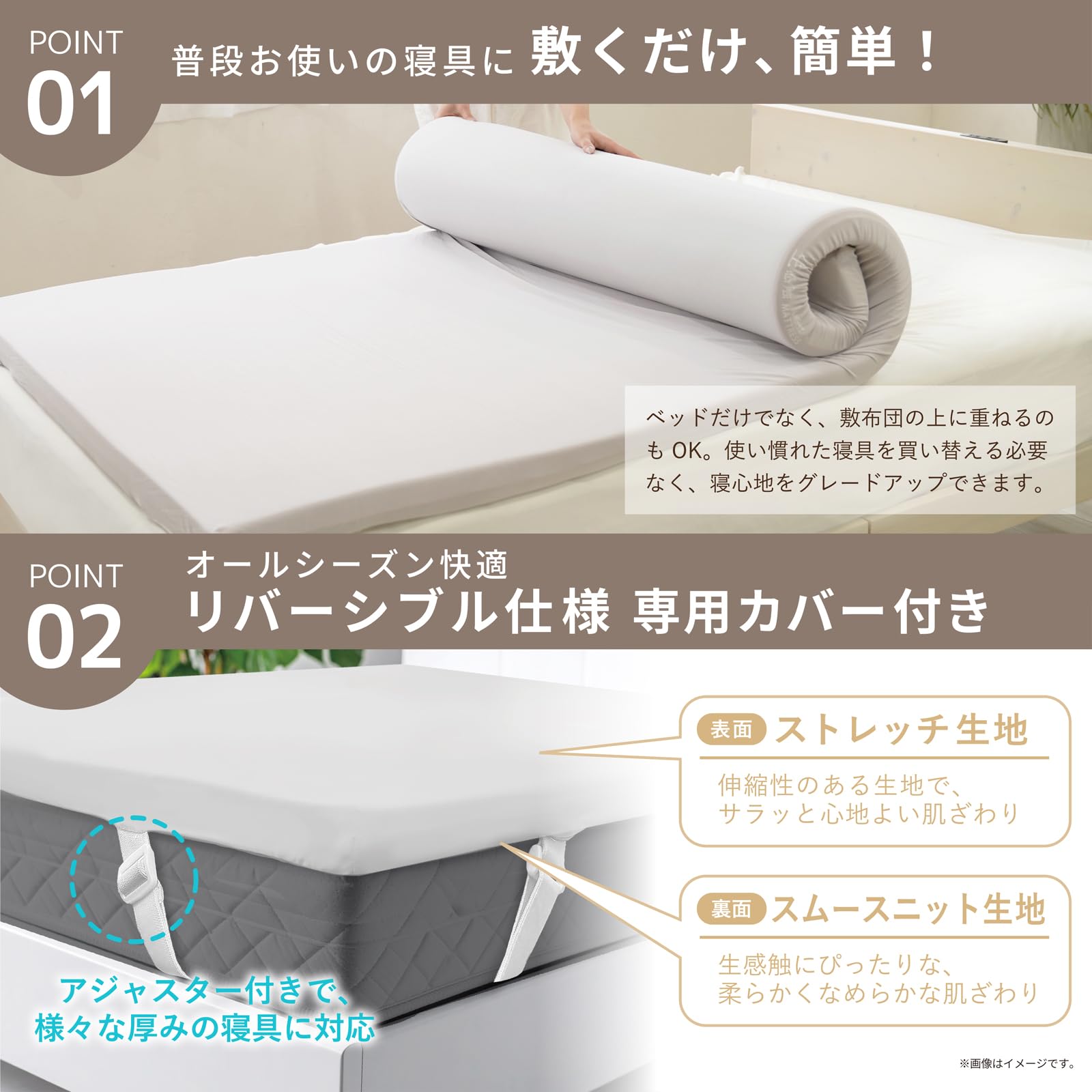 MORIPiLO(モリシタ) トッパーマットレスシングル 3cm厚 ライトグレー Amazon｜【最大30日間お試し対象】MORIPiLO(モリシタ) トッパー