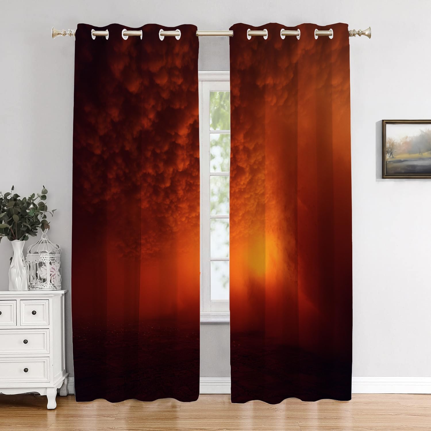 Nautical Seaside Blackout Kitchen Curtains,Maritime Rope Short Curtains for Windows Insulated Thermal Bathroom Window Curtain 2 Pack 52X18 Inches
