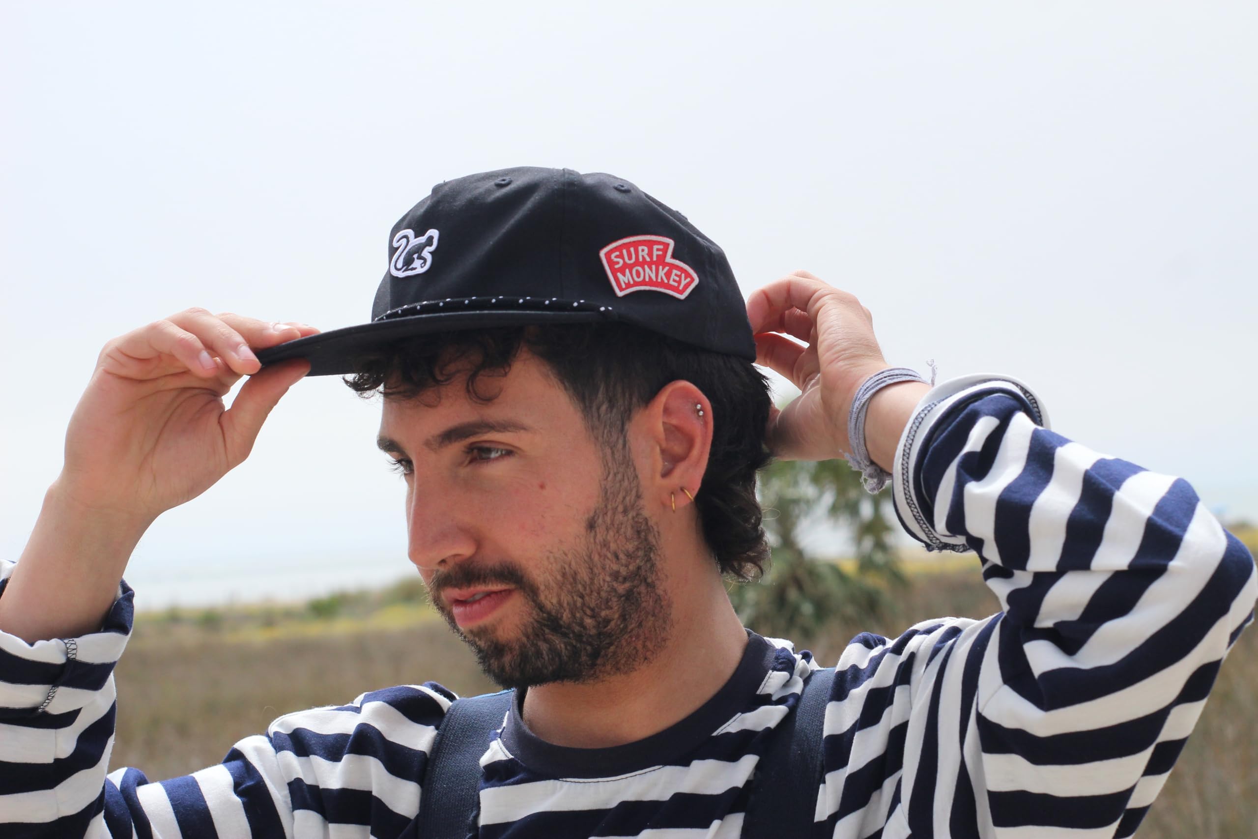 Surf Monkey Gorra 5 Paneles con Cuerda Hombre/Mujer - 100% Algodón Orgánico - Talla única