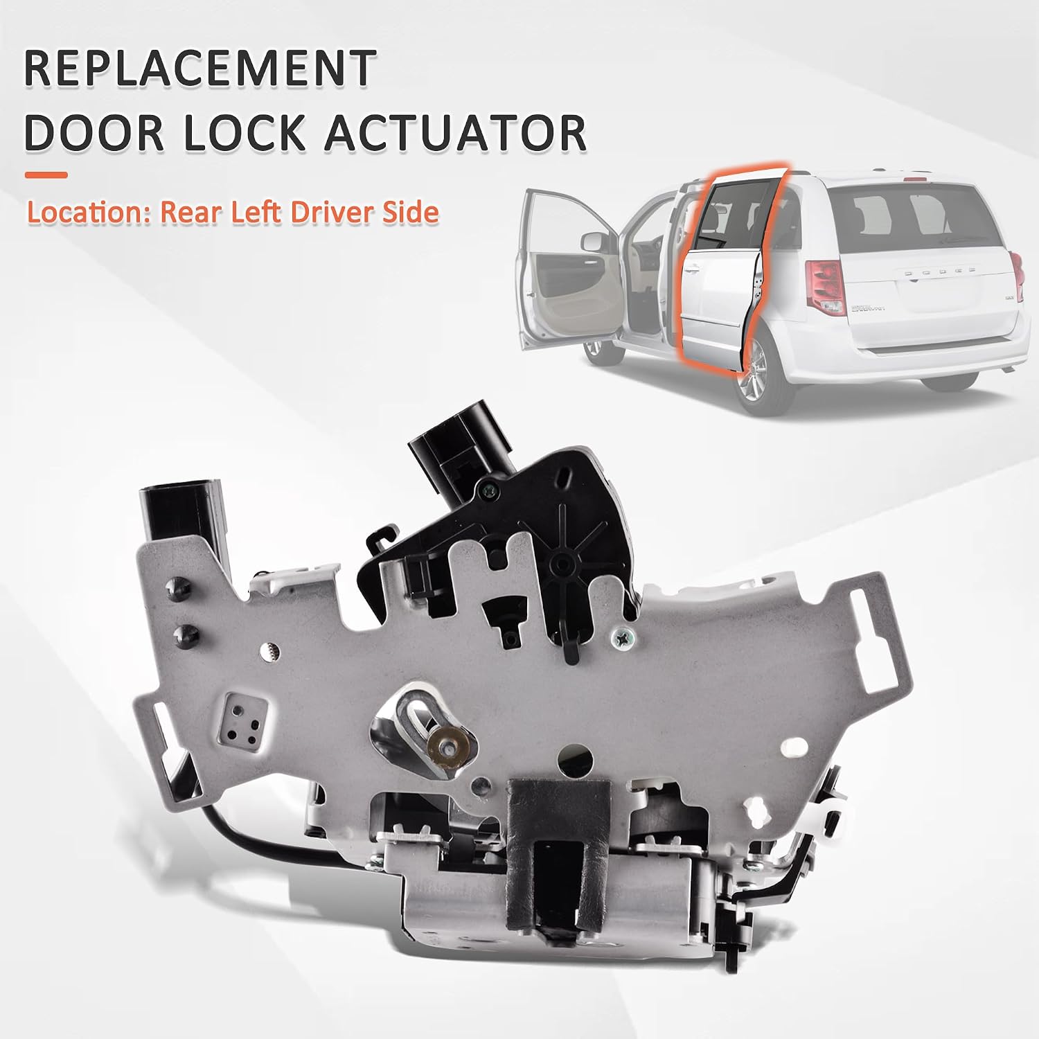 Rear Left Door Lock Actuator Fit for 2008-2016 Chrysler Town & Country, 2008-2020 Dodge Grand Caravan, 2012-2015 Ram C/V Replaces 5020769AB 5020769AC 68030379AC