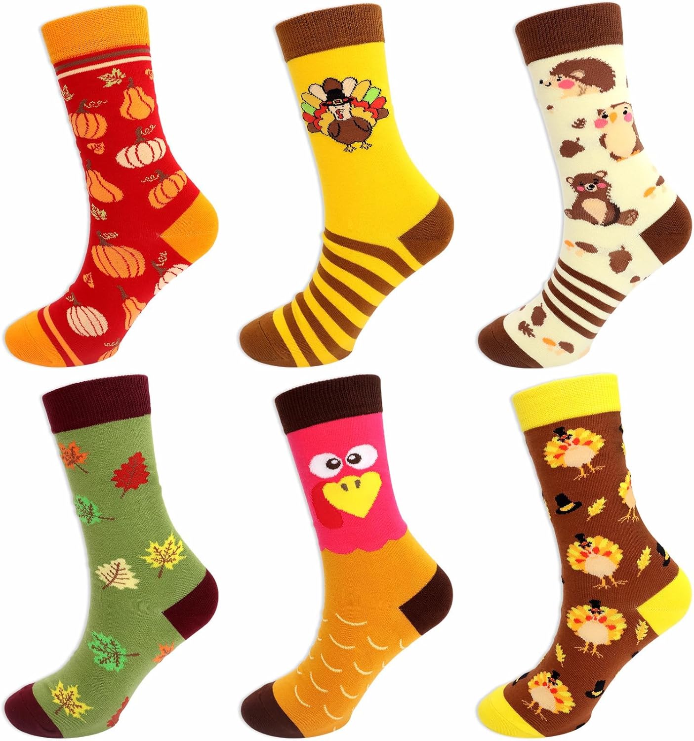 Fancy Land 6 Pairs Thanksgiving Socks Women Men Thanksgiving Gifts for Women Fall Socks Party Supplies - Image 5