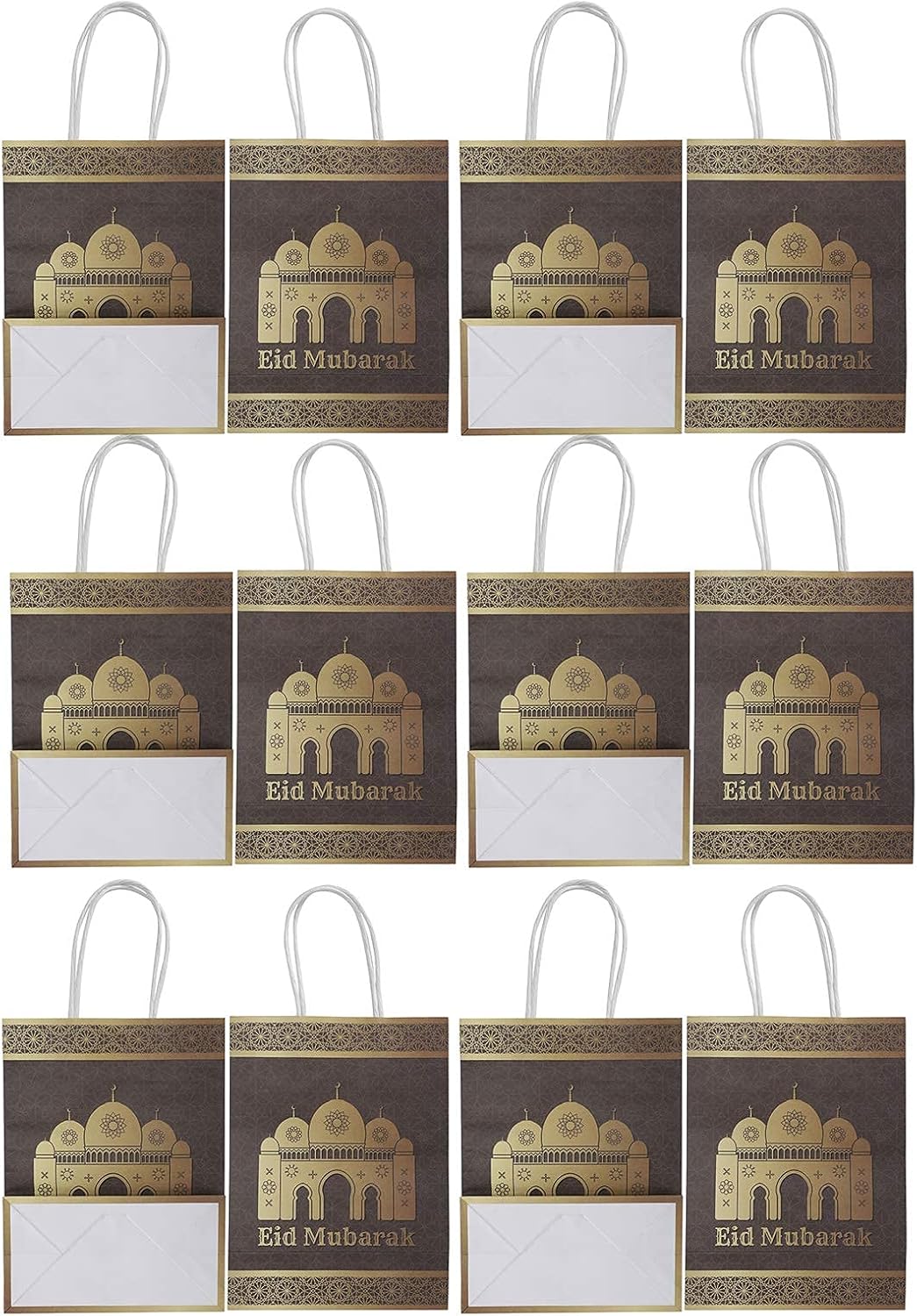 Topiky 12 Pcs Eid Mubarak Bags, Multi-functional Goodie Candy Treat Bags, Muslim Ramadan Gift Bags Treat Boxes - Image 3