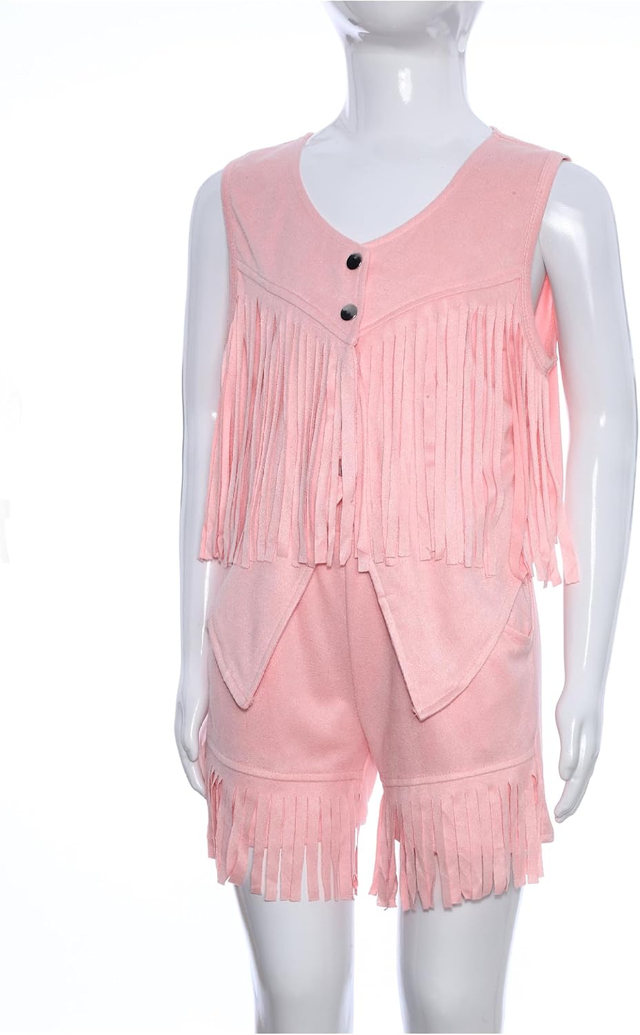 Girls Suede Fringe Vest Sleeveless Boho Jacket with Tassels Western Cowgirl Cardigan Top for Kids