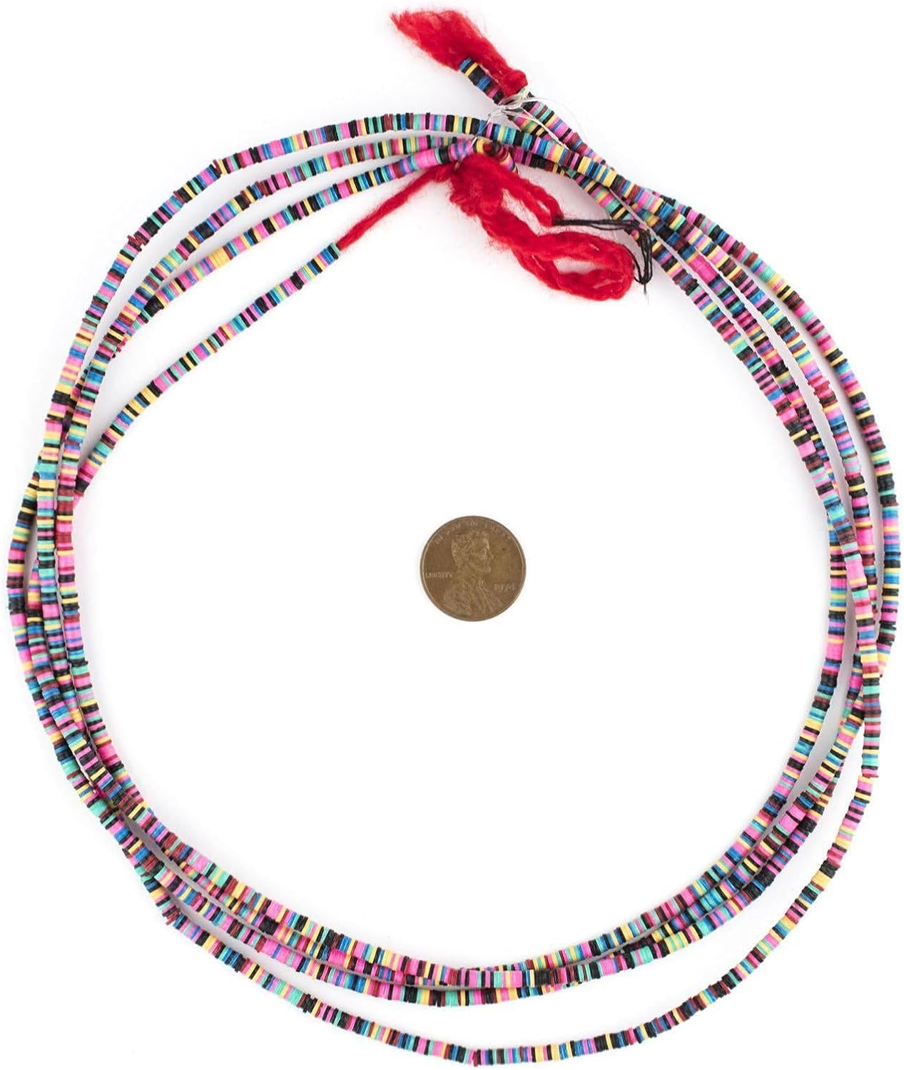 African Vinyl Beads, Ghana Vulcanite Crafts Supplies for DIY Jewelry Making, Necklaces, Bracelets (3mm, Multicolor) image 2