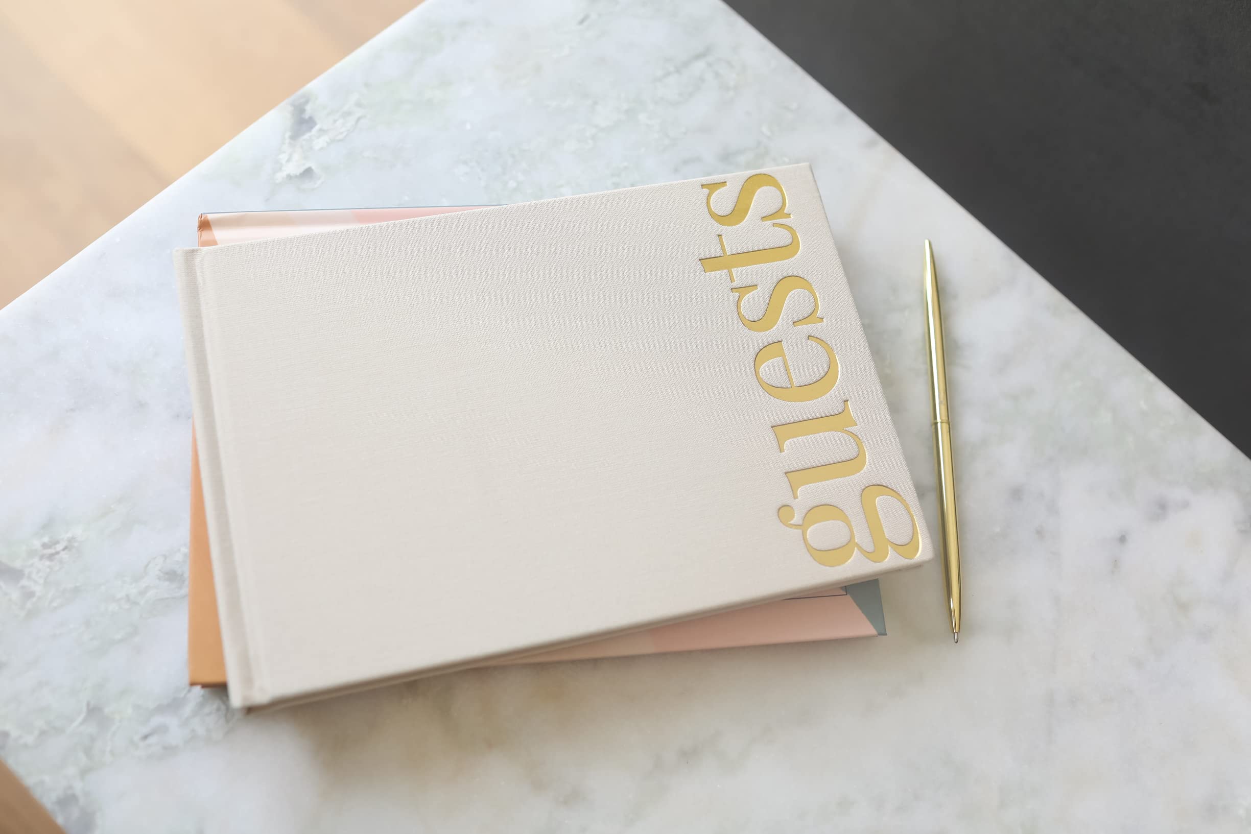 Guest Book: Beautiful Keepsake for Life’s Special Events - Sign In Book for Wedding Reception, Baby Shower, Funeral and Vacation Home - 100 Pages, Ribbon Bookmark and Gold Foil — Amazon image 3
