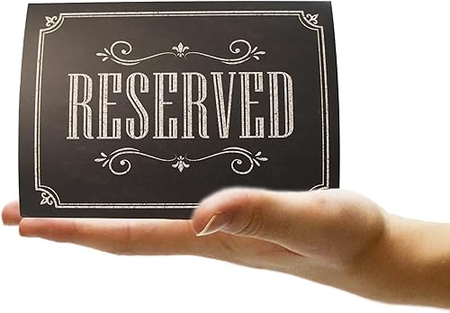 Paquete de 20 letreros de mesa rústicos reservados – Señales reservadas para boda – Carteles de pizarra negra reservados – Accesorios de boda –