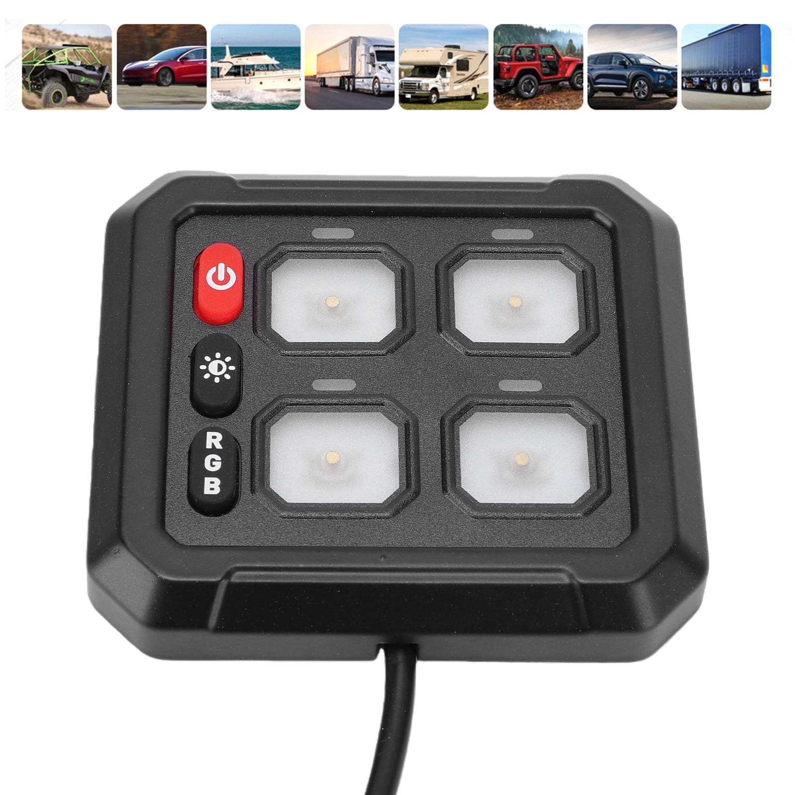 Akozon Panel Przełączników światła RGB z 4 Grupami, Automatycznie