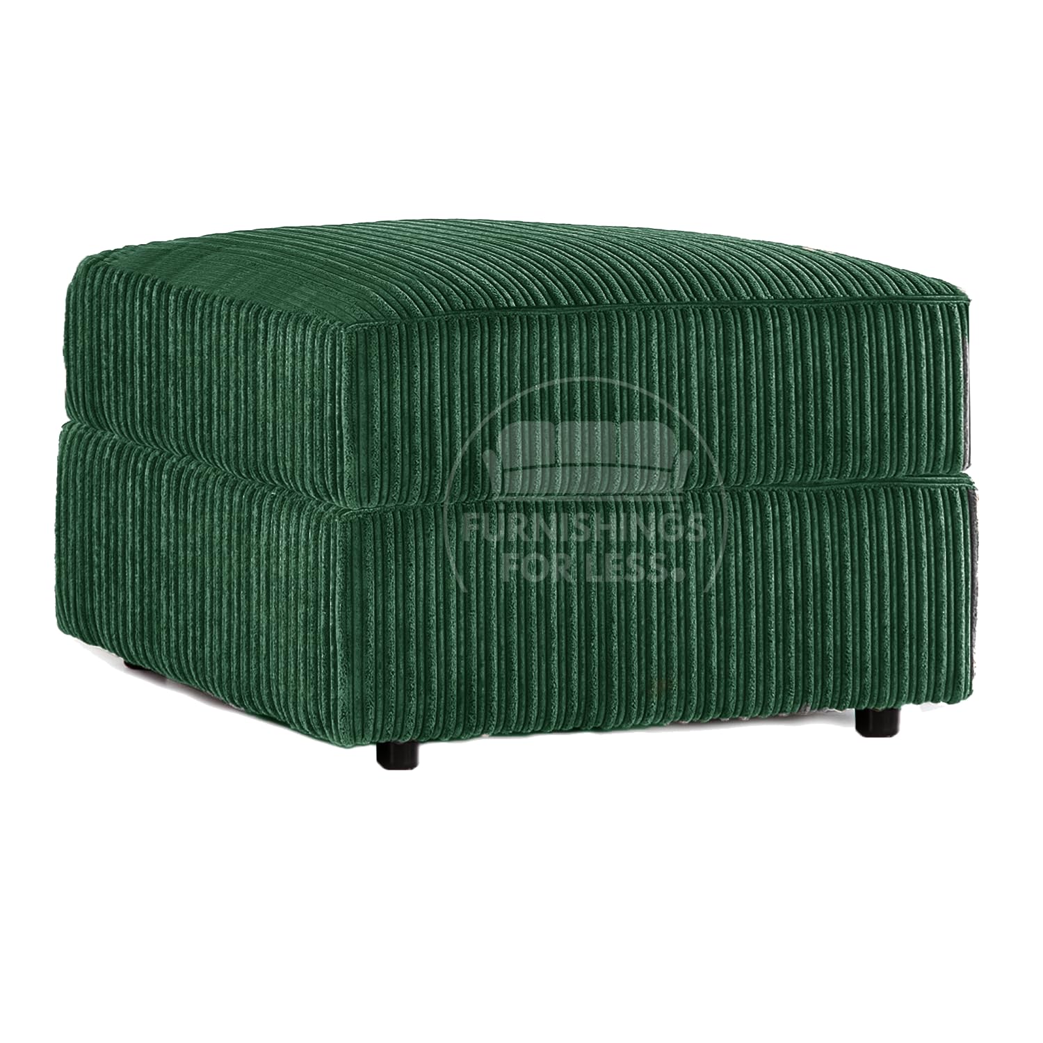 Furnishings For Less UK Luxor Forest Green Fabric Jumbo Cord Footstool Living Room Pouffe Accessory(Green, Footstool)