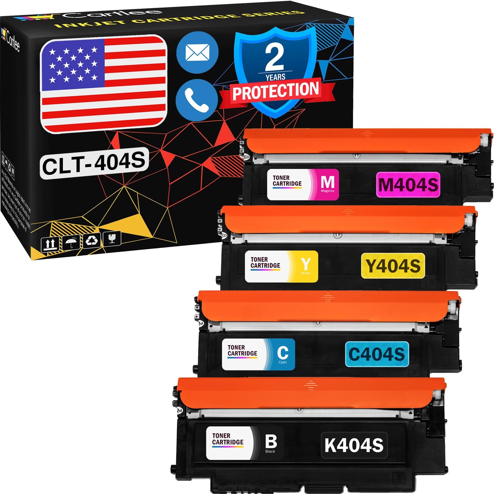 Compatible Toner Cartridges Replacement for Samsung CLT-K404S CLT-C404S CLT-M404S CLT-Y404S (1 Black, 1 Each Color) 404s 404 Xpress SL-C430W SL-C480FW SL-C480W c430 y404 k404 c480 Express