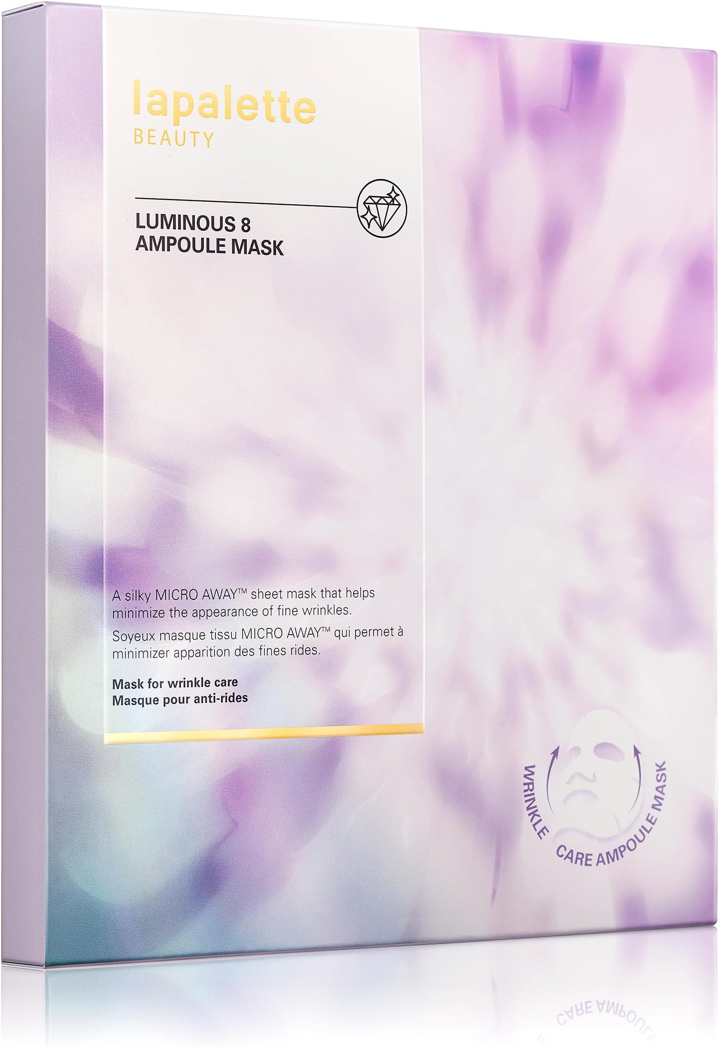 lapalette Beauty Luminous 8 Ampoule Mask 0.84fl.oz. 5 sheets | Anti-wrinkle & Hydrating | Highly Enriched Wrinkle Care Ampoule | Korea Premium Mask