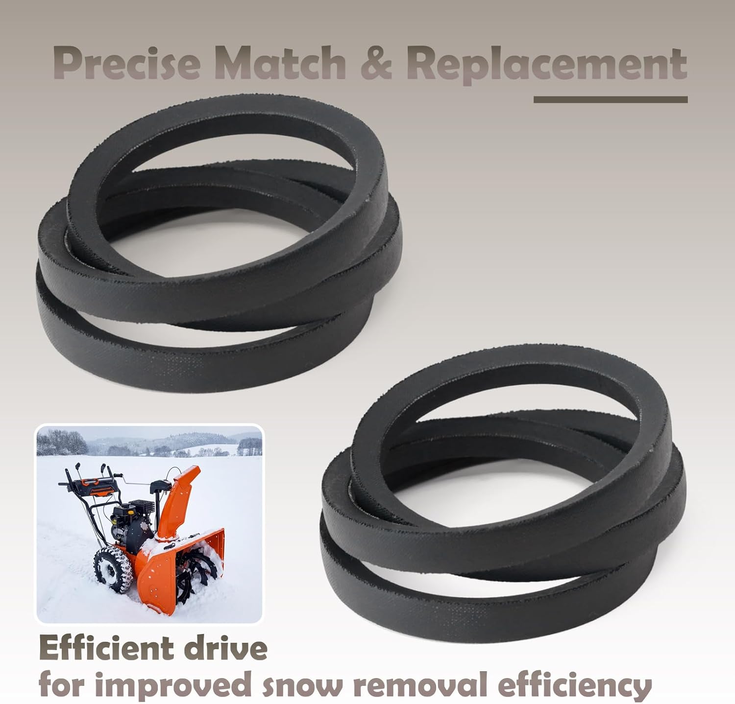 2Pcs 07200802 Snow Blower Belt Compatible with Ariens Deluxe 24" 921045 921323 28" 921046 Snow Thrower V-Belt