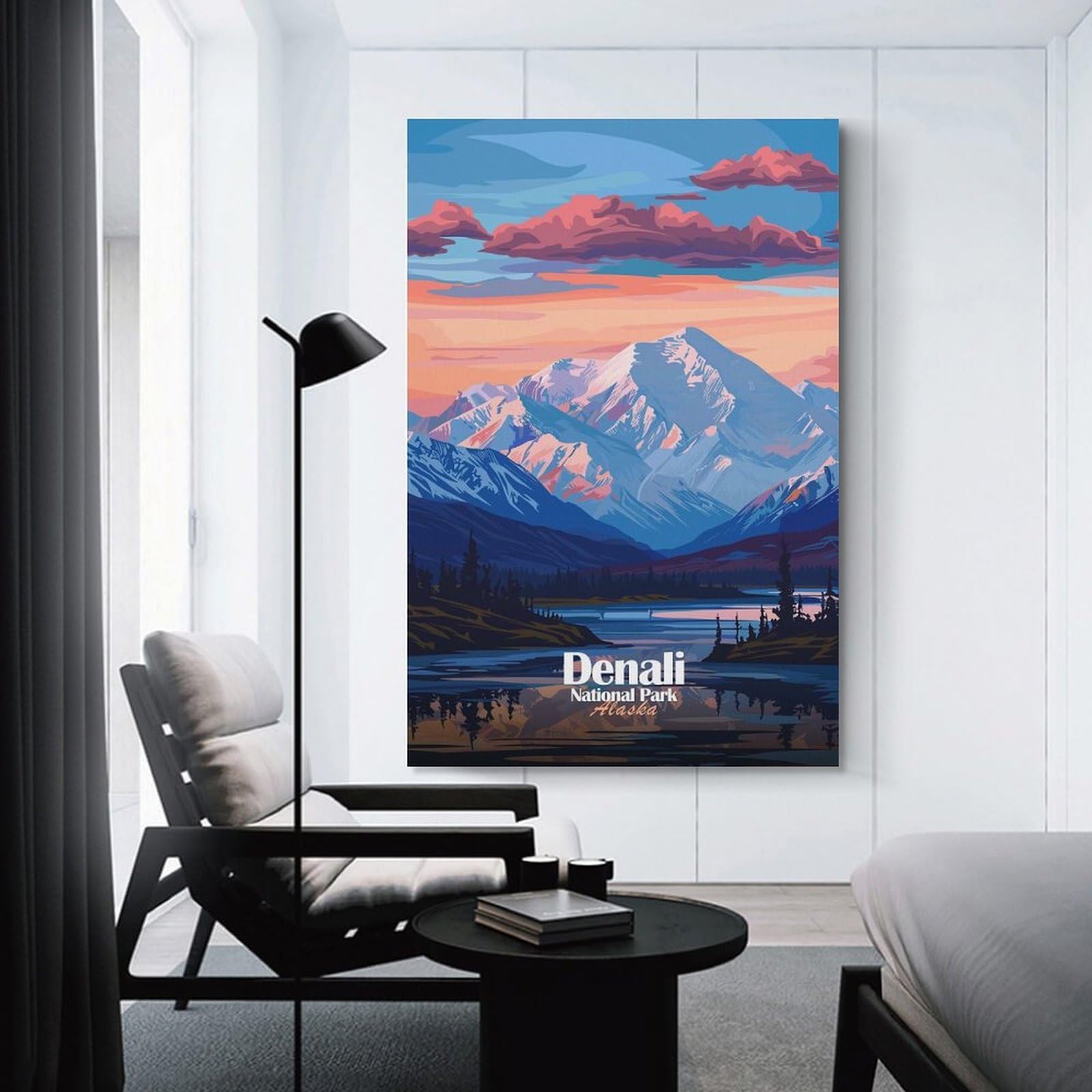 Junmoney Unframe-Style-13 Denali National Park Alaska Landscape Wall Picture Print, 24X36inch(60X90cm), For New Homes, Bedrooms Or Workspaces, Thoughtful Wall Decor For Art Lovers
