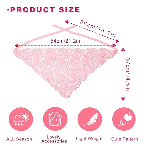 Miniatura 3 de WELROG 3 pañuelos para el pelo, pañuelos de gasa para la cabeza, diadema de punto vintage para mujer, diadema para niñas