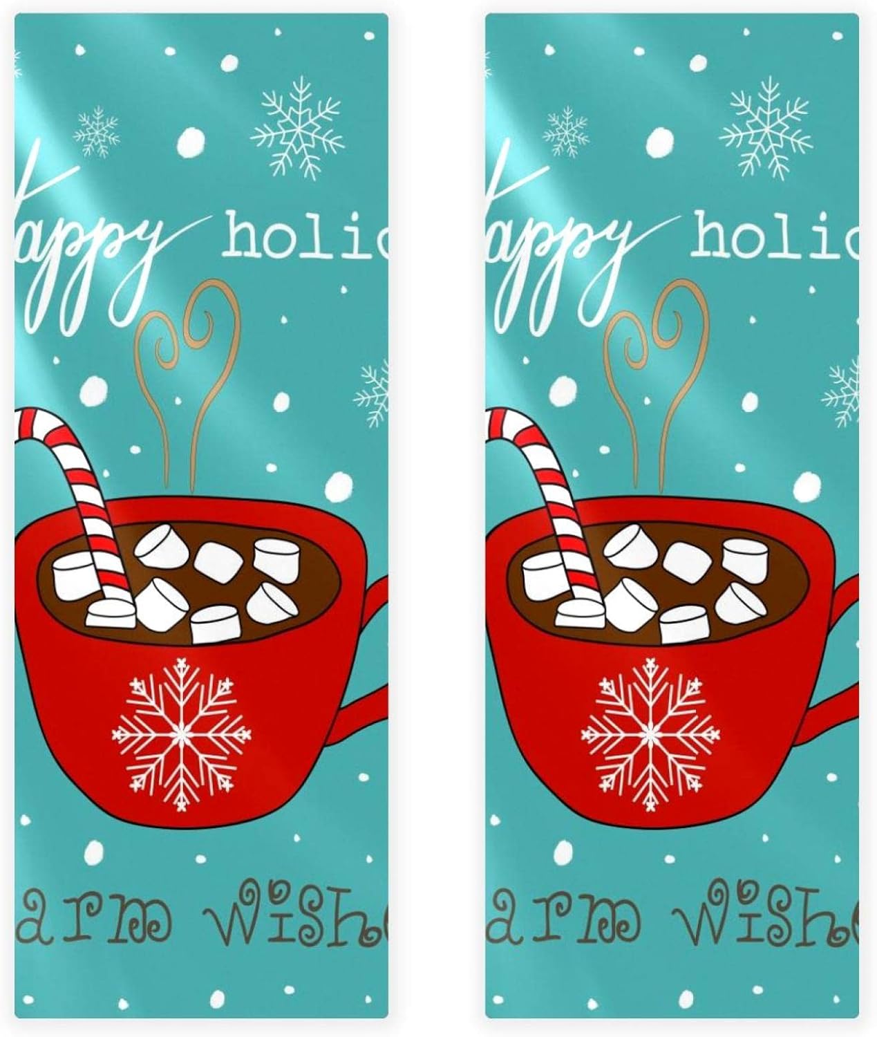 マイクロファイバージムタオル 赤いマグカップキャンディ杖スティックスノーフレーク希望 2パック冷却タオルキャンプ マイクロファイバージムタオル 赤いマグカップキャンディ杖スティックスノーフレーク希望 2パック冷却タオルキャンプ