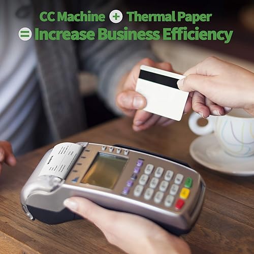Miniatura 6 de MUNBYN Papel térmico de 2 14 x 50 pies 10 rollos papel de recibo sin BPA papel de recibo térmico de 2283in para mini impresora térmica POS de 2283in