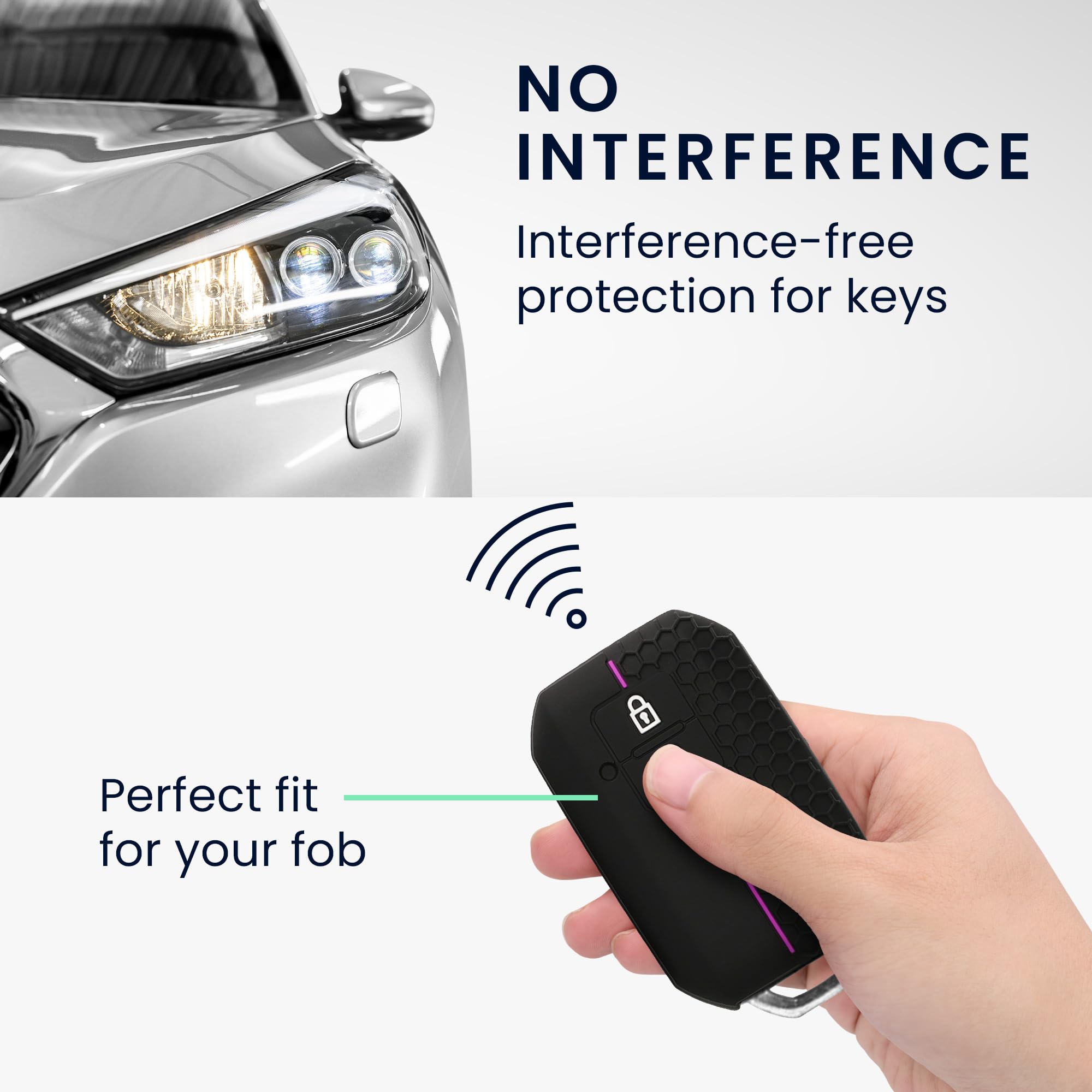 kwmobile Custodia Coprichiave Compatibile con Suzuki con 2 tasti Keyless Go Cover - Copri Telecomando Chiave Auto - Copri Chiavi Macchina nero/viola - 4