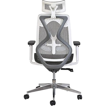 NXTGEN MISURAA Imported Xenon High Back Ergonomic Office & Home Chair with Advanced Synchro Tilt Mechanism, Mesh Seat & Back, Adjustable Seat Depth, Lumbar Support, Arms & Headrest (Grey)
