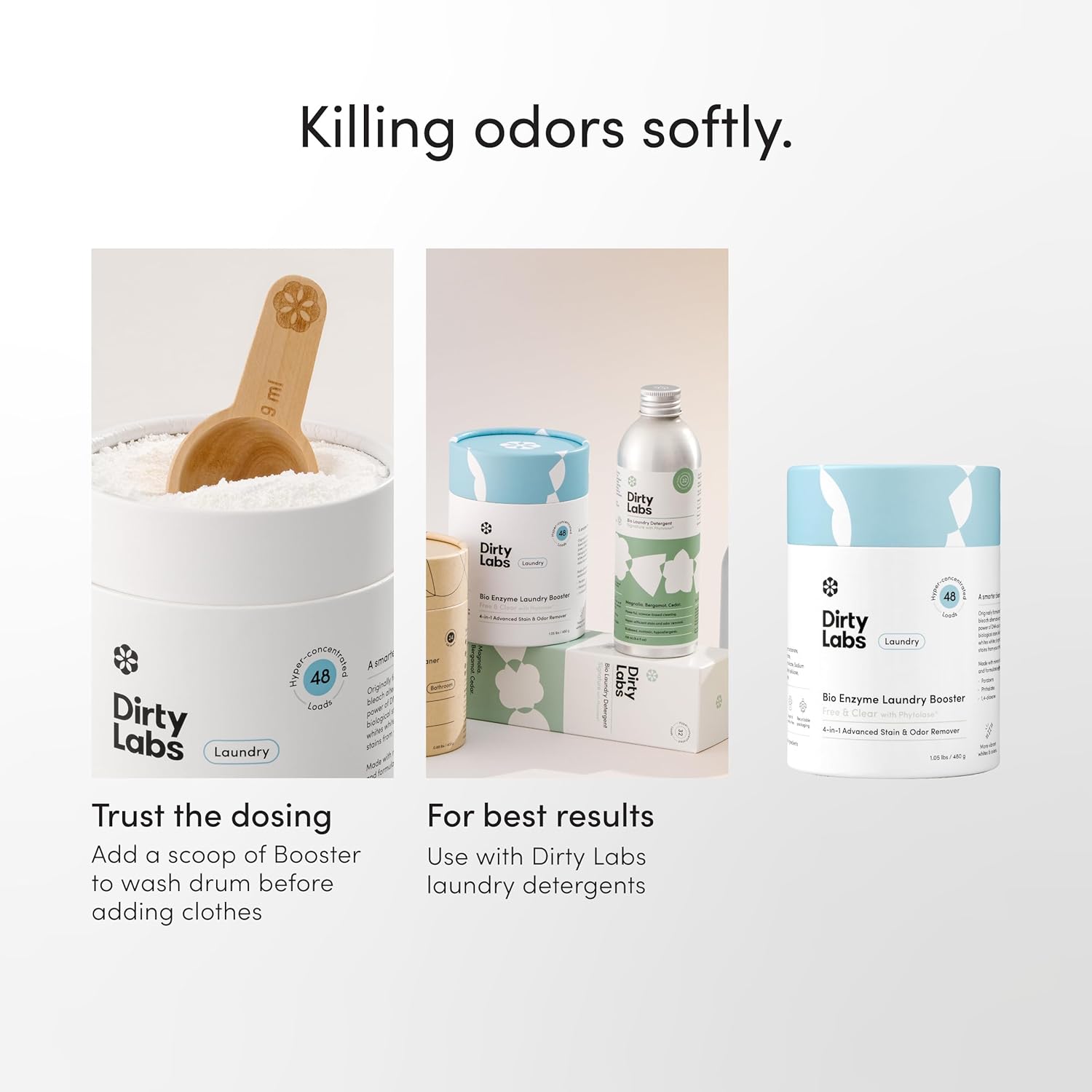Dirty Labs | Scent Free | Bio Enzyme Laundry Booster | 48 Loads (1 lb) | Hyper Concentrated | High Efficiency & Standard Machine Washer | Nontoxic, Biodegradable | Stain & Odor Removal Enzyme Booster - Image 9