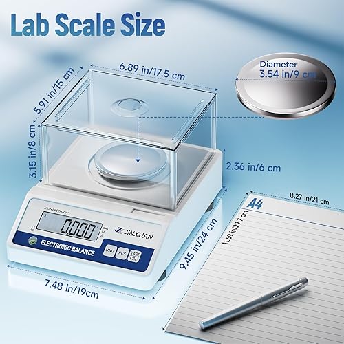 Miniatura 3 de Báscula de laboratorio 5000.00 oz Balanzas analíticas, balanzas de laboratorio digitales electrónicas de alta precisión científica industrial con