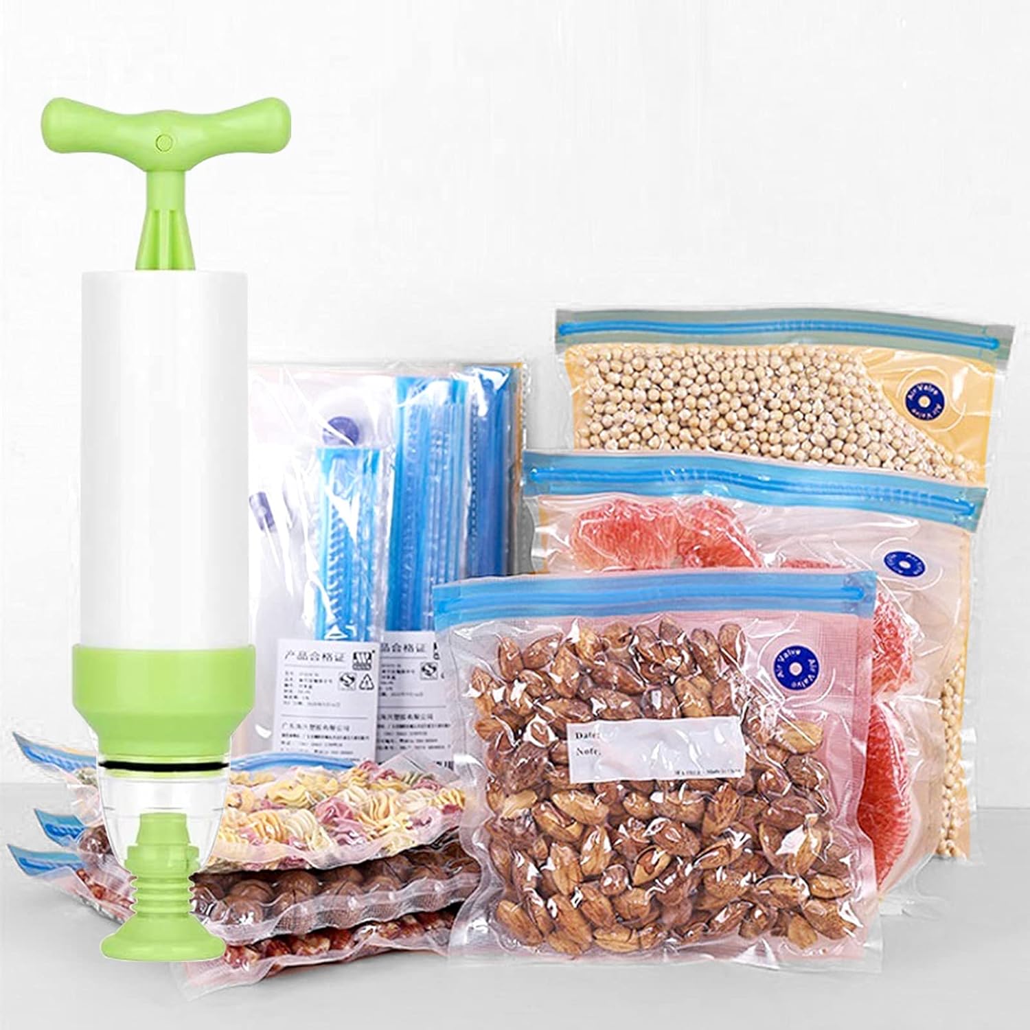 12 PCS Kitchen Reusable Food Storage Bags, Zipper Bag, Sous