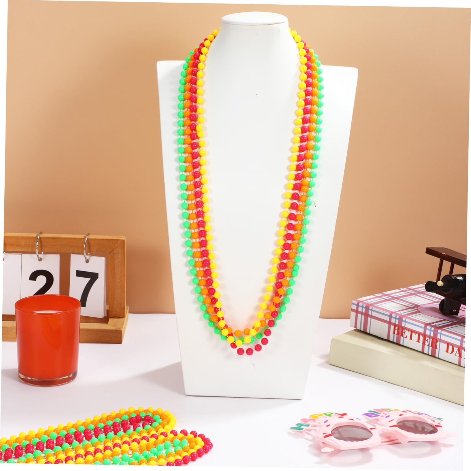 TOYANDONA 48 Collane Neon Fluorescenti in Plastica per Feste Tema Anni Accessori Party Resistenti e Riutilizzabili per Balli Disco e Regali Party