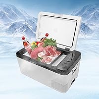 Vista 9 de Refrigerador portátil para automóvil, 12/24 V CC y 110-240 V CA (-4 °F ~ 68 °F) 18 L/19 cuartos de galón, mini refrigerador para RV, furgoneta