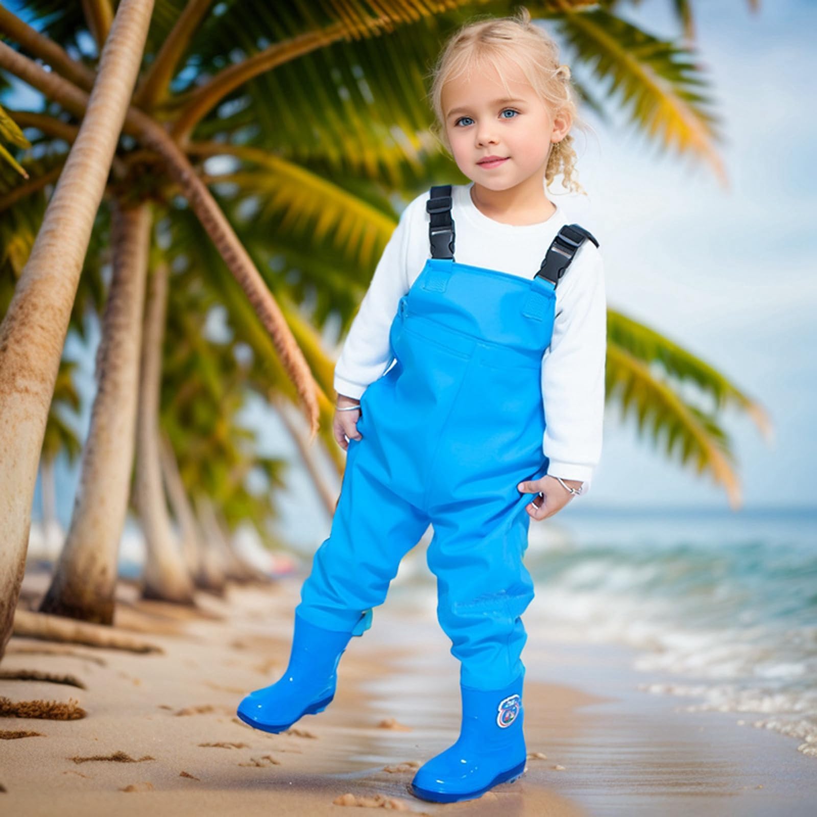 Generisch 2026 trampolieri bambini ragazzi ragazze trampolieri trampolieri da pesca per bambini piccoli impermeabili caccia pesca trampolieri con stivali
