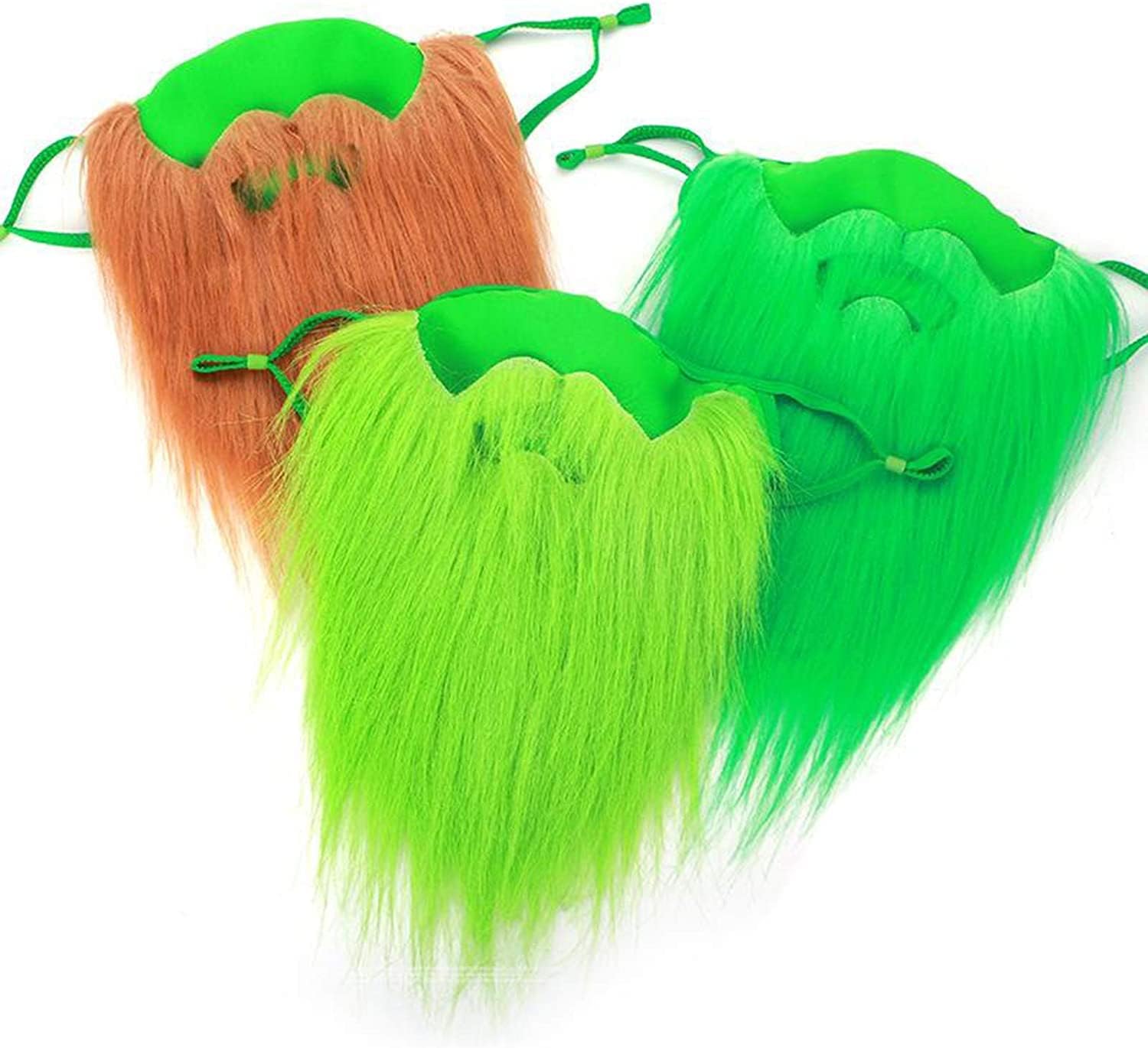 Fake Beard Leprechaun Beard Fake Mustache for St Patricks Day Costume Accessory Irish Party Supplies - Green 1