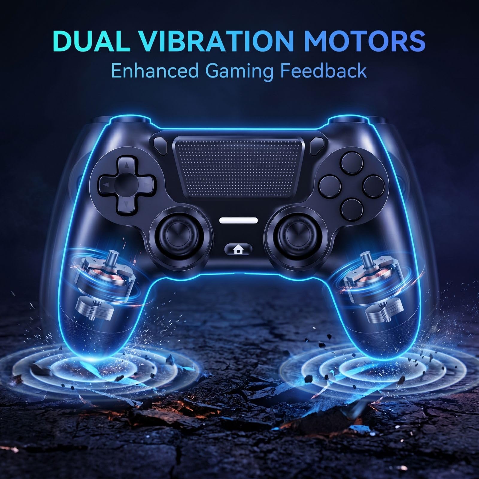 BJXOZ Wireless Controller for PS4, with USB-C Port, Hyper-Sensitive 360° Sticks, Vibration, Speaker, Ergonomic Grip, 6-Axis Sensor, Audio Jack, Multi Touch Pad, Gamepad for PS4/Slim/Pro/PC — view 4