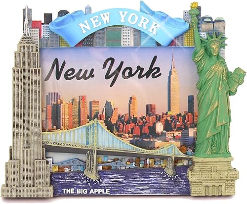 Marco de fotos de la ciudad de Nueva York para fotos de 4 x 6 pulgadas de la colección de marcos de fotos de Nueva York (6.75 pulgadas de alto),