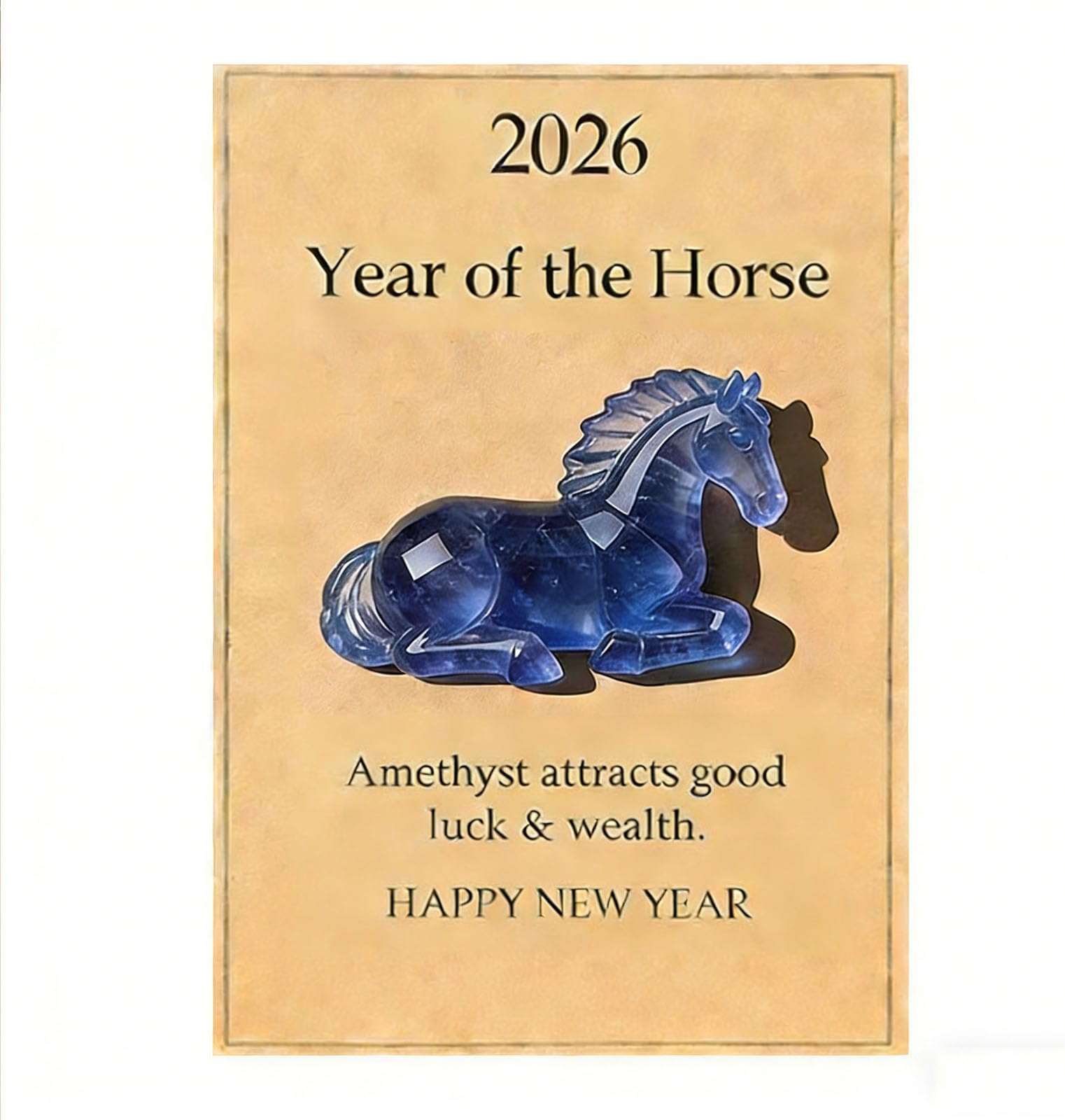 2026 Year Lucky Crystal Horse, Clear Crystal Horse Figurine - Symbol of Strength & New Beginnings, Hand-Carved Mini Statue Decor, Luck Gift for Family Friends (Blue)