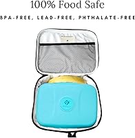 Vista 5 de Fenrici Juego de lonchera y lonchera Bento para niños, lonchera aislada para niños y niñas con contenedor de 5 compartimentos, utensilios incluidos