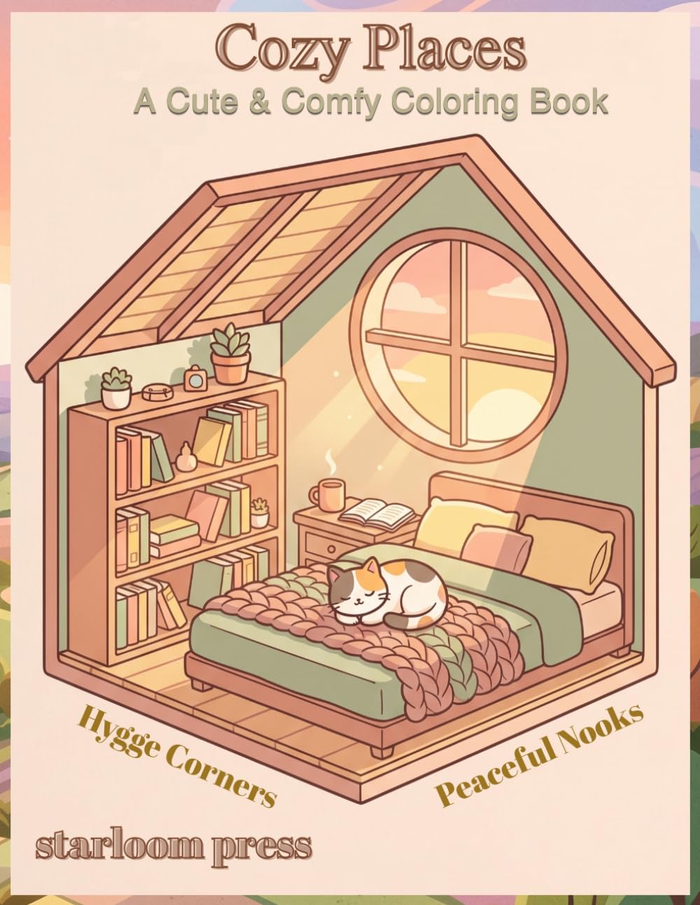 Cozy Places: A Cute & Comfy Coloring Book of Hygge Corners and Peaceful Nooks