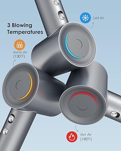 Miniatura 25 de Secador de pelo, secador de iones negativos para mujeres y hombres, motor sin escobillas de 110, 000 RPM, 3 ajustes de calor, boquilla magnética