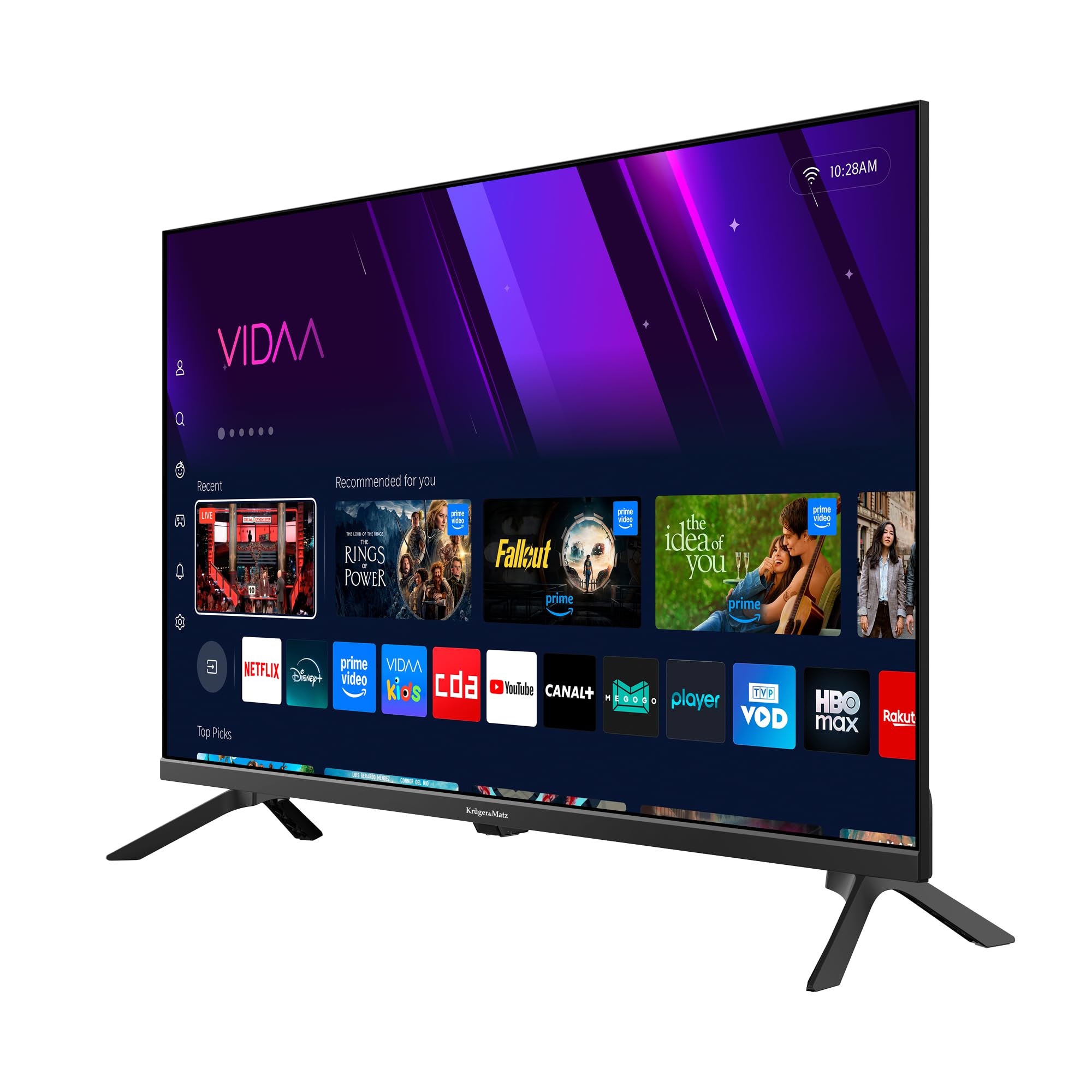 Kruger&Matz Telewizor 32" HD SmartTV Vidaa Dolby Digital DVB-T2/S2 H.265 Hevc