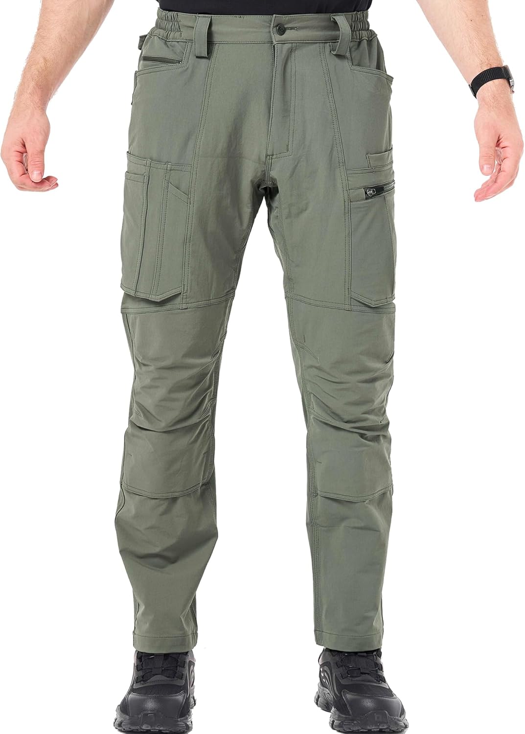 Men's 4 Way Stretch Outdoor Cargo Pants All Season with Multi Pocket Utility Work Pant