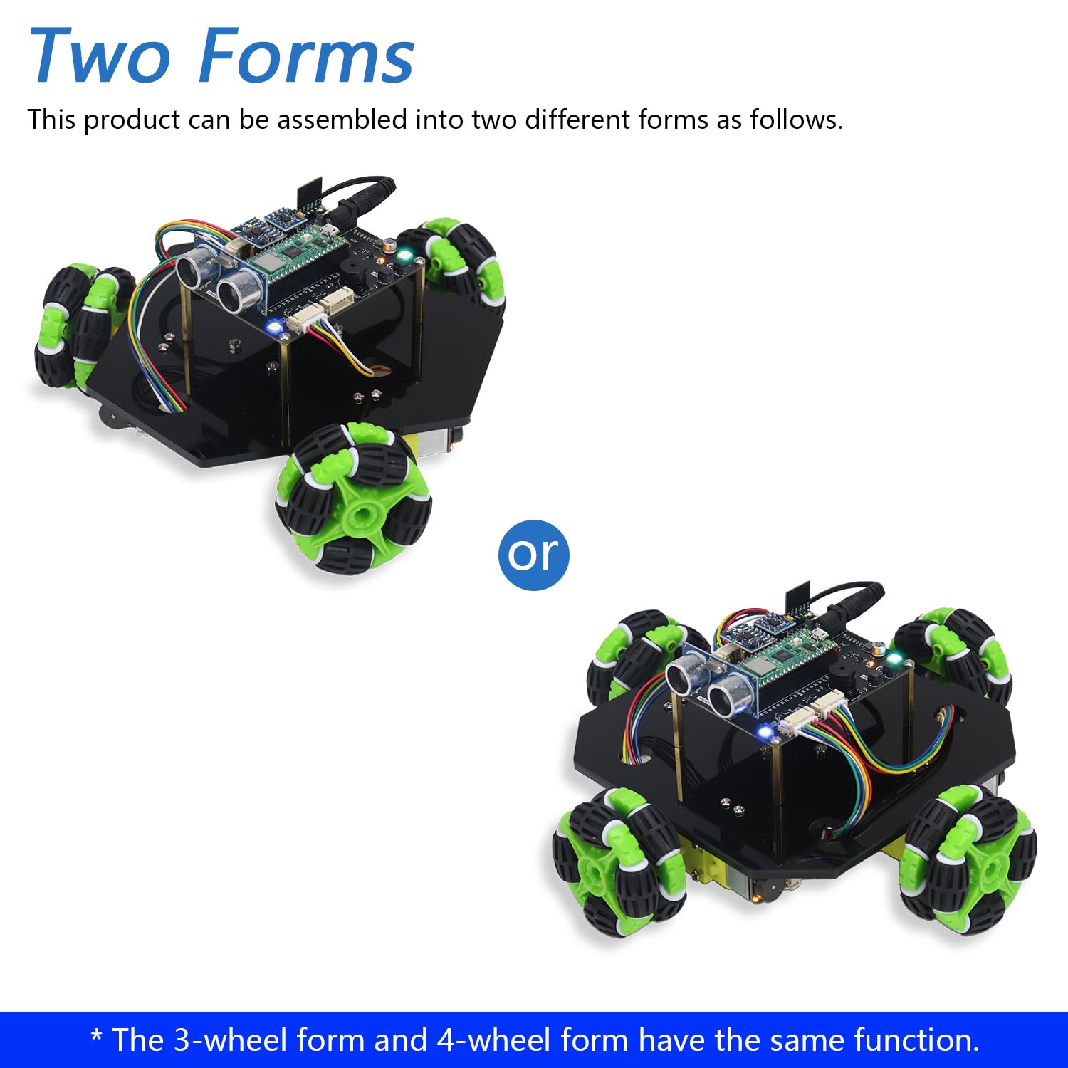 FREENOVE Omni Wheel Car Kit for Raspberry Pi Pico 2 W (Included), Dual Arm Cortex-M33 and Dual Hazard3 RISC-V Microcontroller, 3-Wheel and 4-Wheel Forms, Accelerometer Module, Compass Module