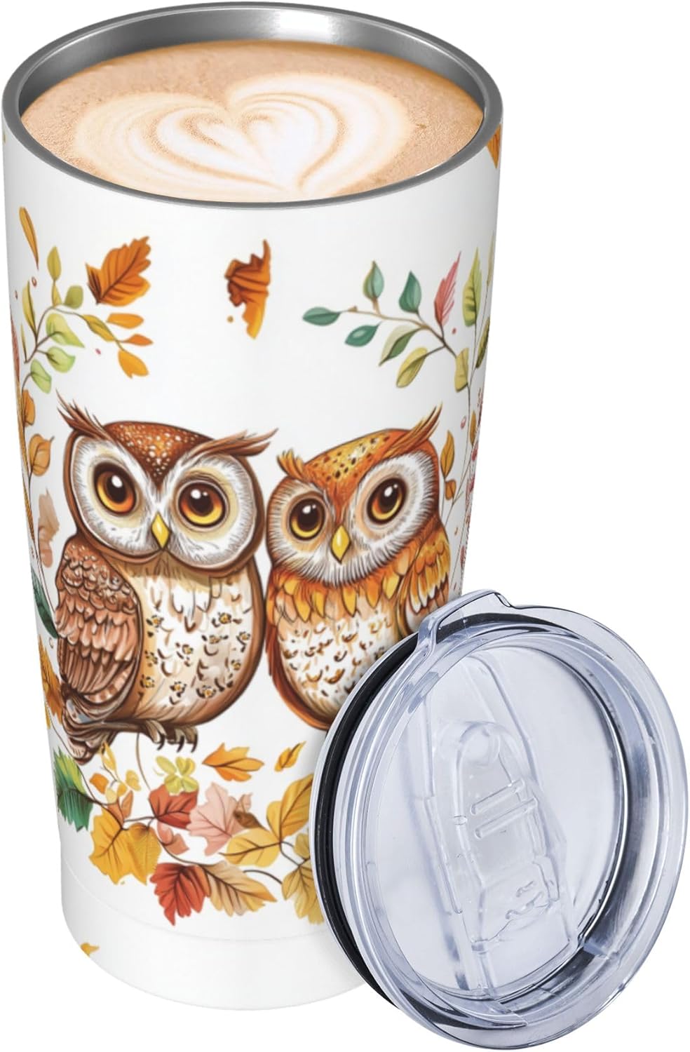FyLybois Owl Tumbler with Lid and Straw 20oz Travel Coffee Mug Gifts Stainless Steel Vacuum Insulated Cup Double Wall Water Bottle for Office Car Home - Image 8