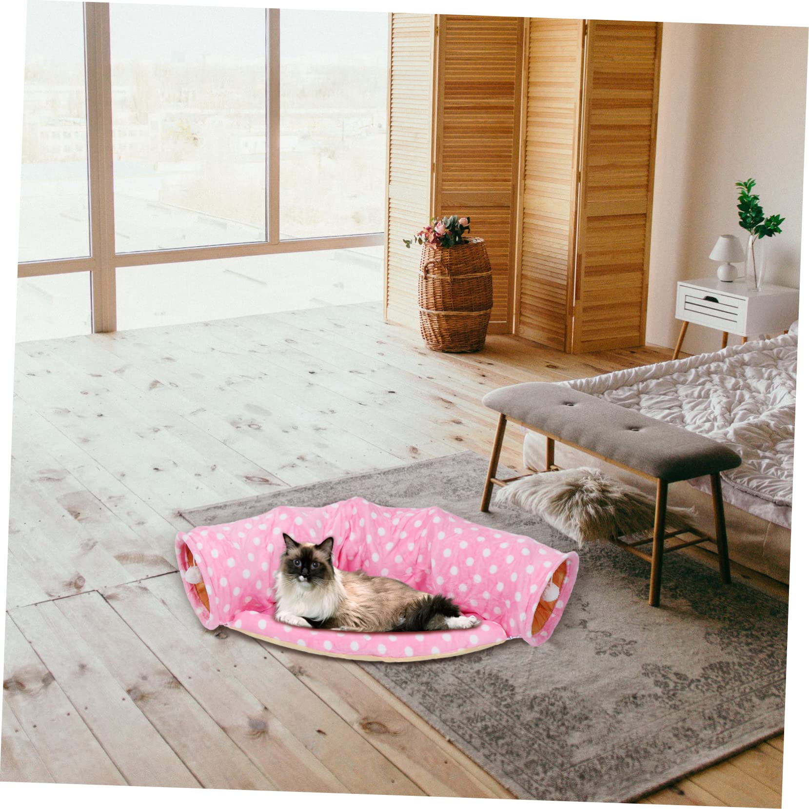 VANZACK 1 Pc Tunnel bidirectionnel Cat Tunnel pour Chat Interactive Cat Toy pli Jouets à mâcher pour Chat Jouet Tunnel de Tente de Chat Jouet Chaton drôle Animaux Jouet pour Chat