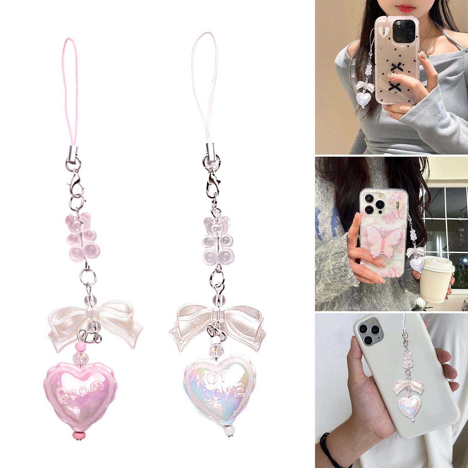 Delicate Phone Charm With Heart Phone Keychain Perfect For Students Professionals And Fashion Enthusiasts