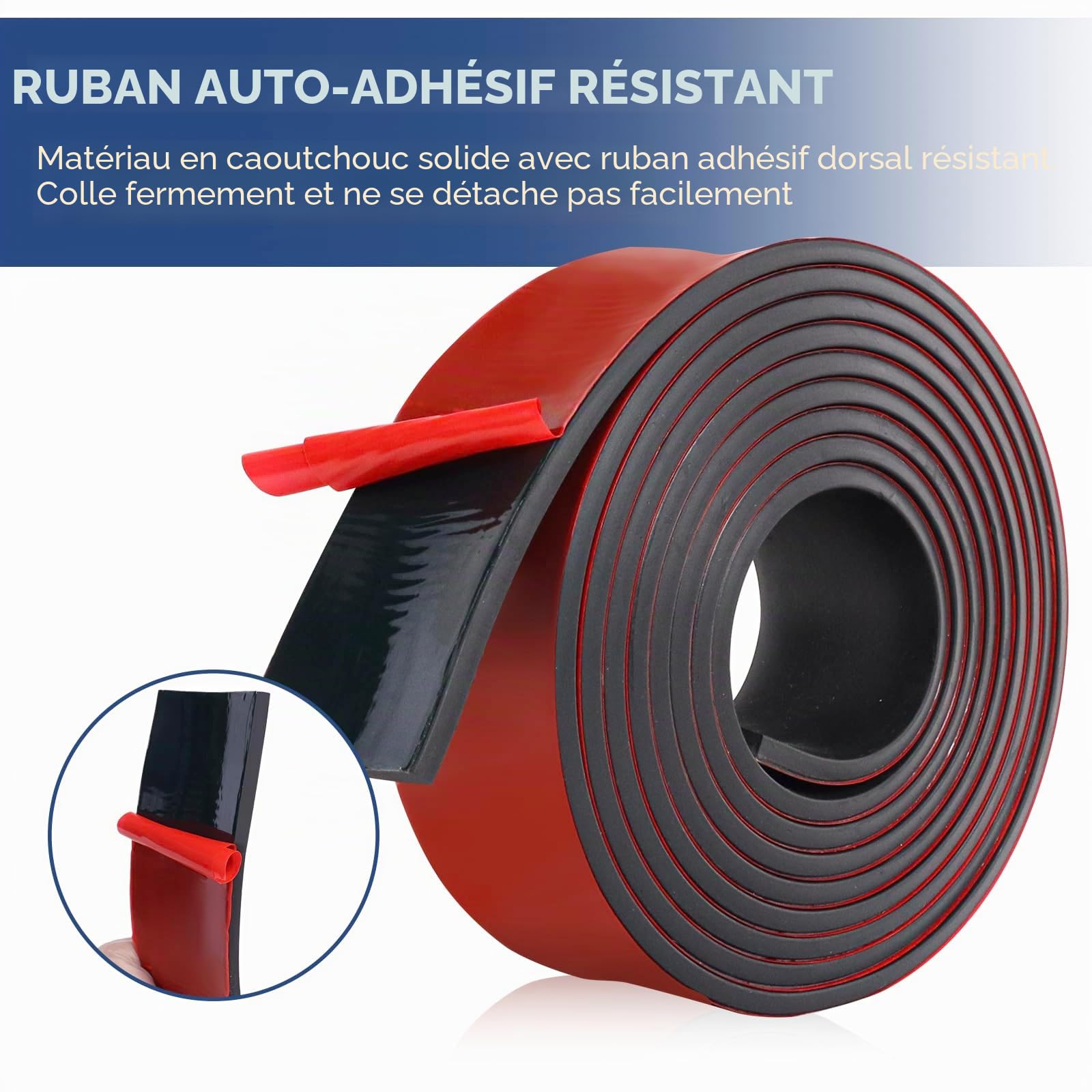 Bande de Caoutchouc adhesif Feuille de Caoutchouc néoprène, 80 mm x 5 mm x 3 m pour Joints Protection du revêtement de Sol, Bricolage, Protection des sols, antidérapant, Anti-Vibrations