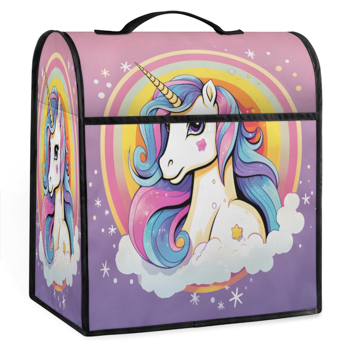 Coffee Maker Cover Rainbow Unicorn Kitchen Appliance Covers Small Appliance Covers Blender Cover Juicer Cover Dust Covers for Kitchen Appliances with Top Handle and Pockets,Washable,B290
