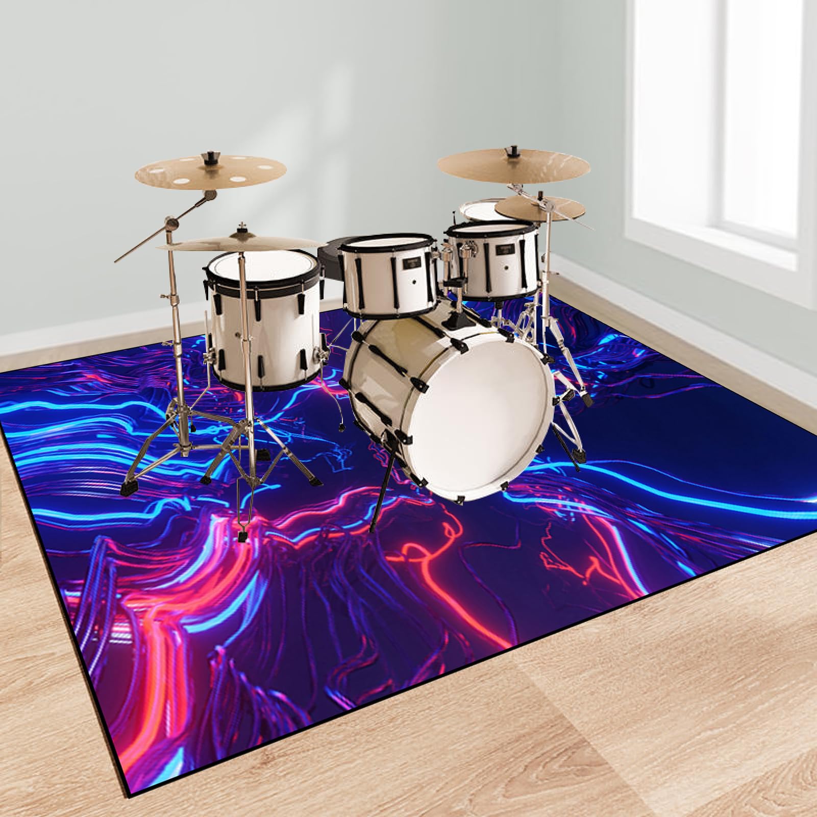 Tapis de Protection pour Batterie électronique, Tapis de Tambour Insonorisé, Antidérapant Tapis Batterie, Tapis Professionnel de Jazz Grosse Caisse Claire Tapis Anti Vibration 200 x 180 cm