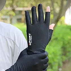 Luvas de tricô de secagem rápida para atividades ao ar livre, luvas antiderrapantes de proteção solar de verão para pesca, dirigir